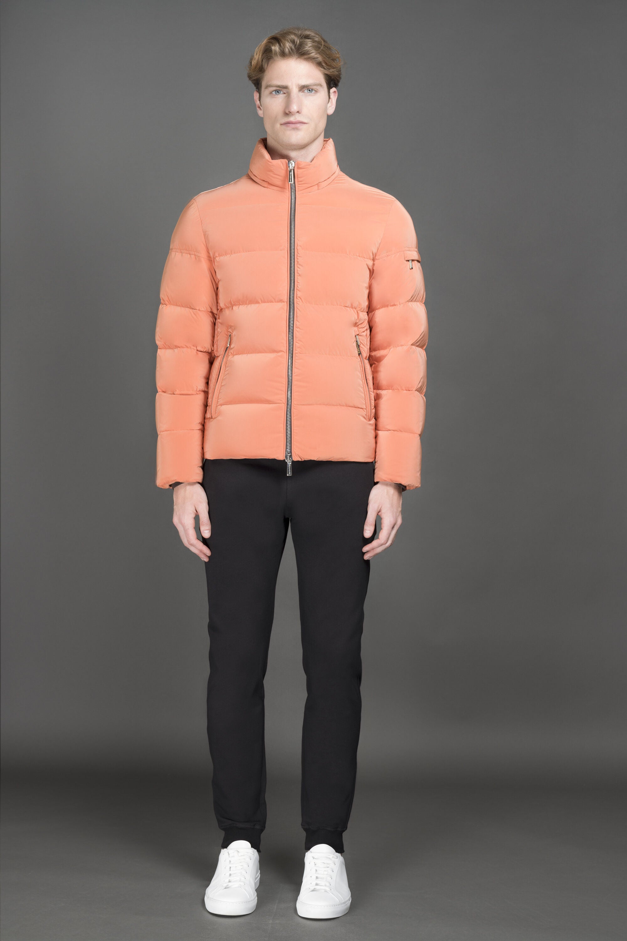 MOORER MEN'S LIGHT ORANGE PUFFER JACKET