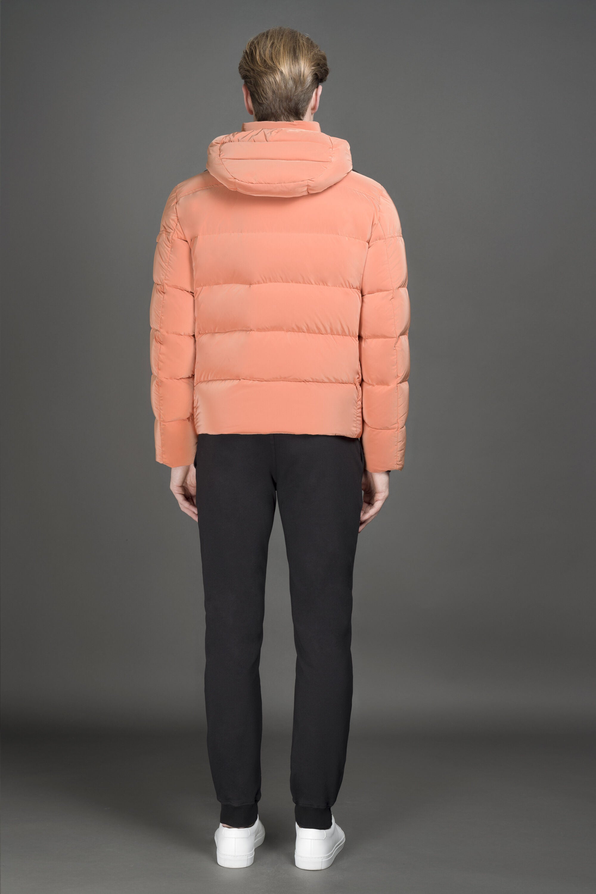 MOORER MEN'S LIGHT ORANGE PUFFER JACKET