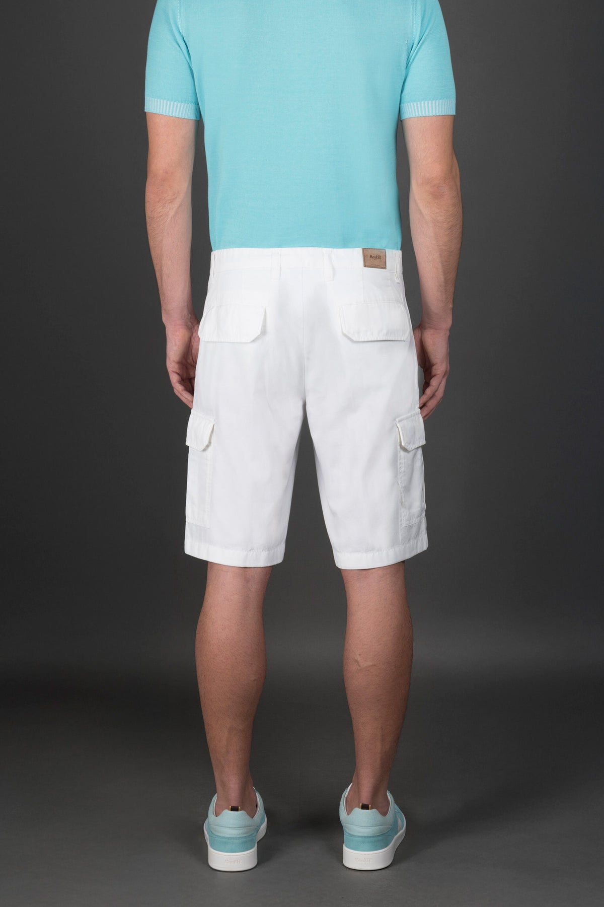 MOORER MEN'S WHITE CARGO STYLE SHORTS