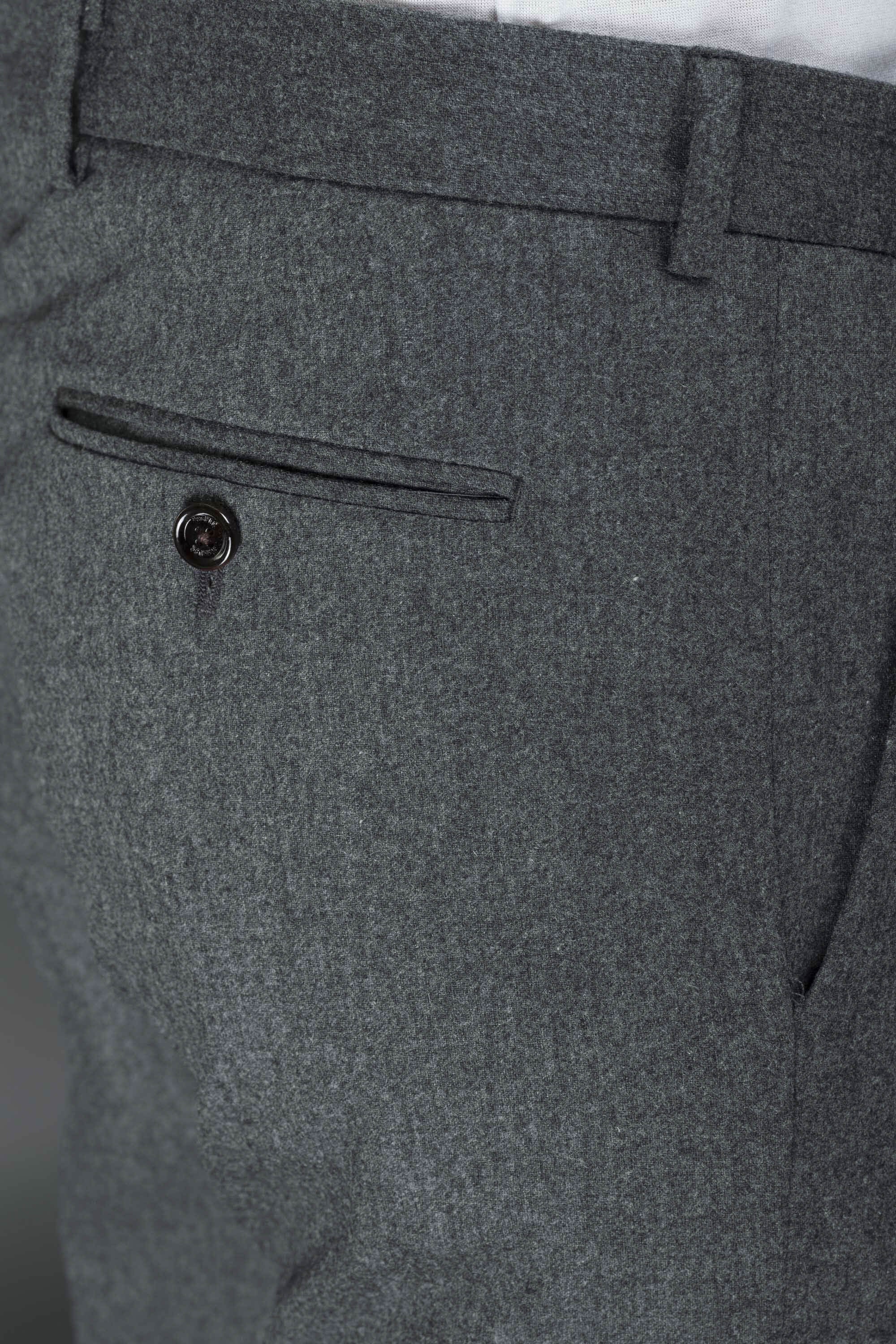 MOORER MEN'S ANTHRACITE TAILORED TROUSERS WITH CUFFS