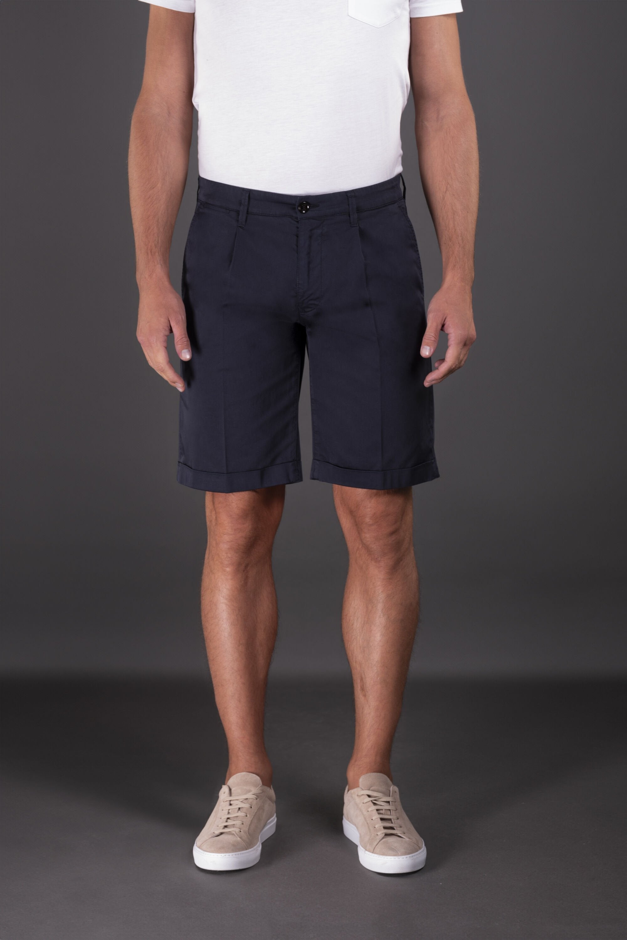 MOORER MEN'S NAVY TAILORED SHORTS