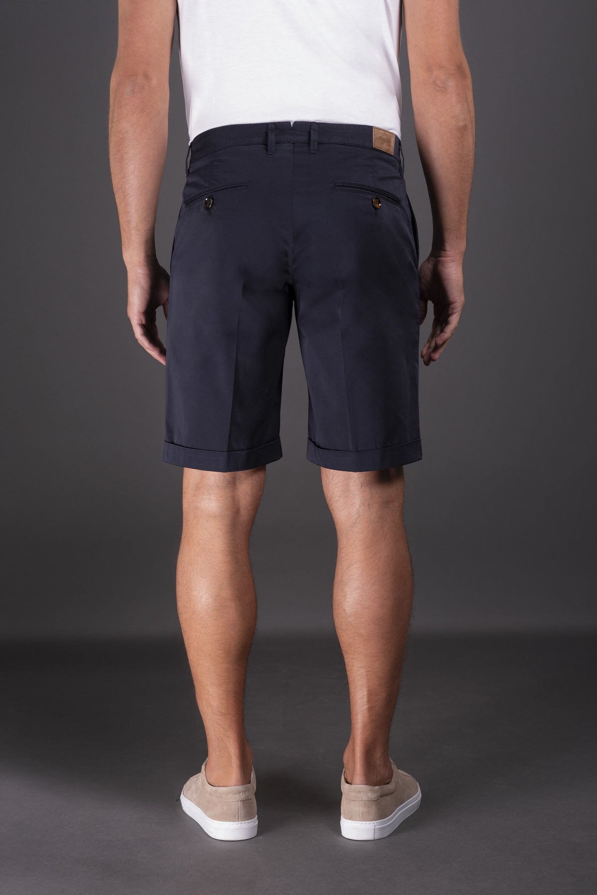 MOORER MEN'S NAVY TAILORED SHORTS