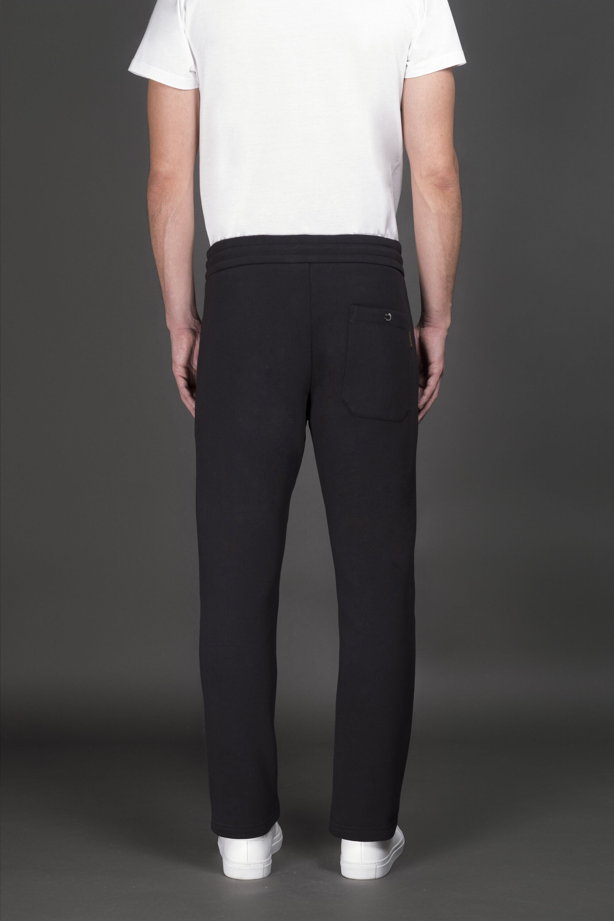 MOORER MEN'S NAVY DRAWSTRING TROUSERS WITH PIPING