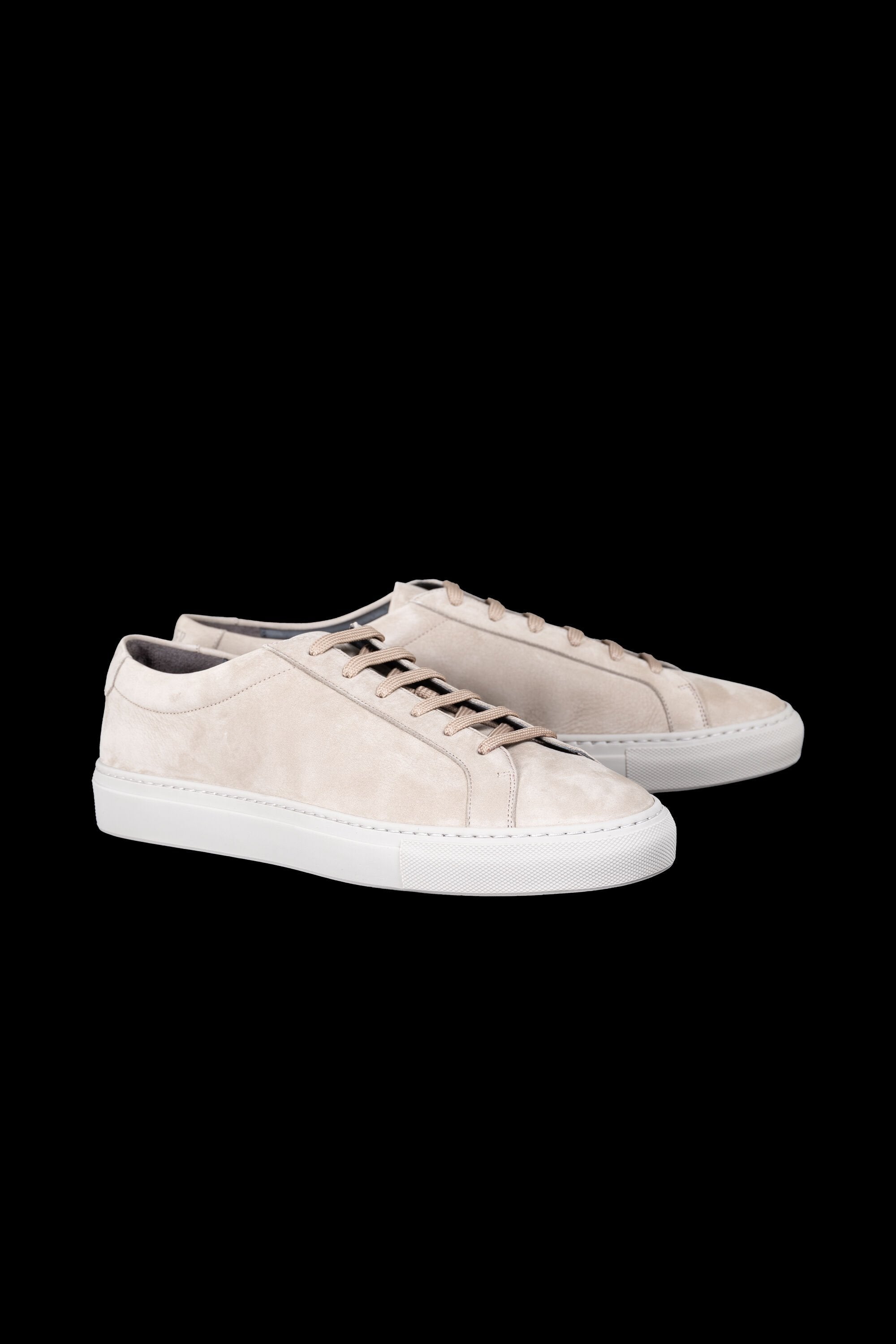 MOORER MEN'S TAUPE SUEDE LOW-TOP SNEAKERS