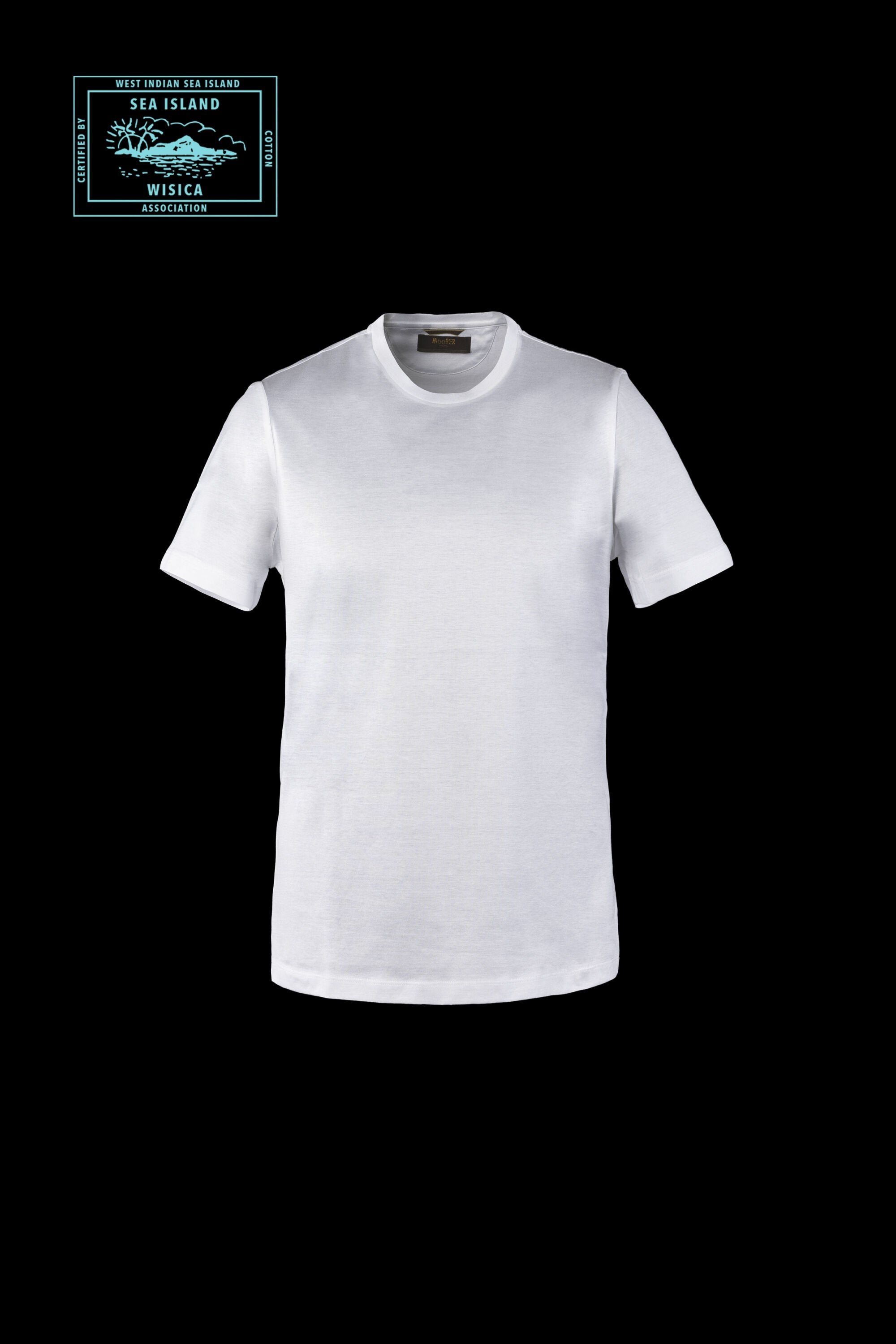 MOORER MEN'S WHITE SHORT-SLEEVE KNIT SWEATER
