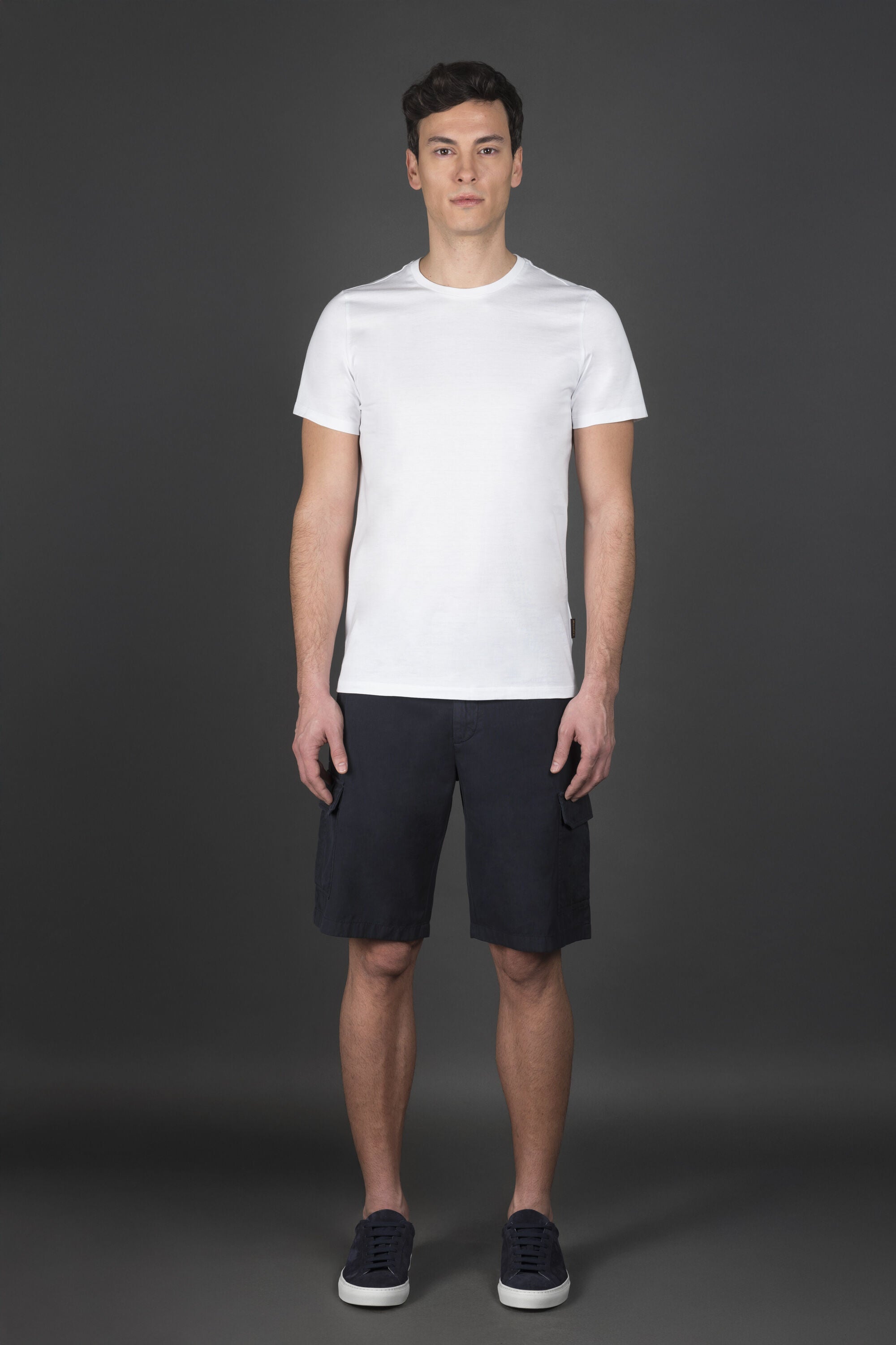 MOORER MEN'S WHITE SHORT-SLEEVE KNIT SWEATER