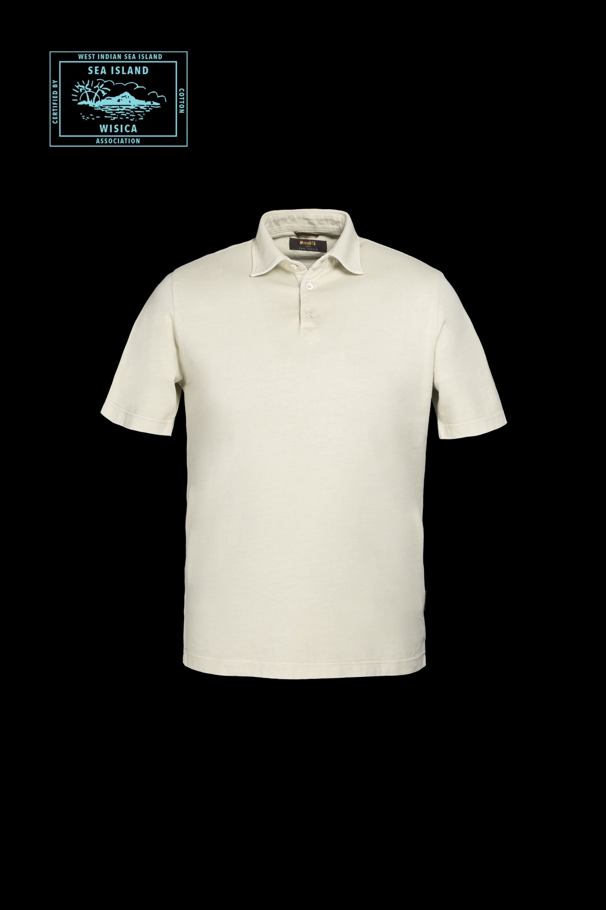 MOORER MEN'S LIGHT BEIGE POLO SWEATER