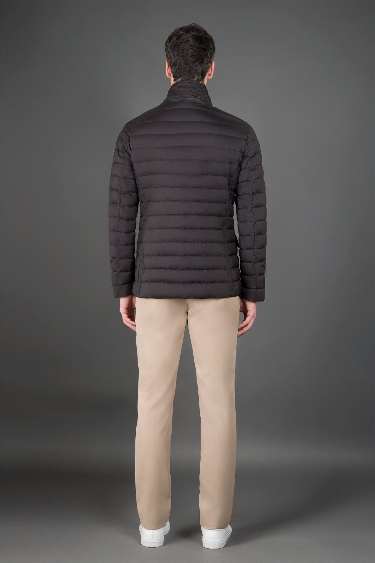 MOORER MEN'S BLACK QUILTED JACKET WITH POCKETS