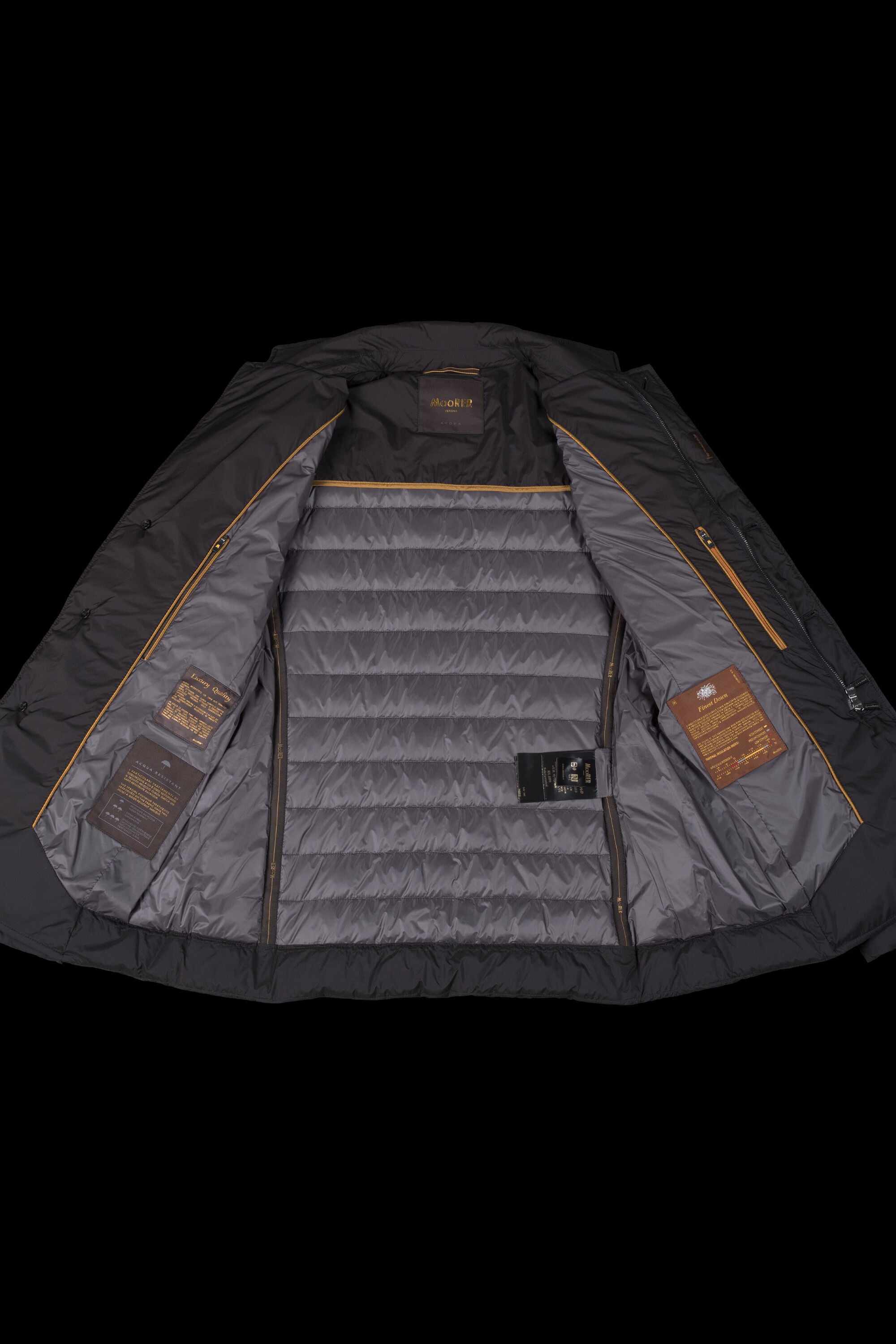 MOORER MEN'S BLACK QUILTED JACKET WITH POCKETS