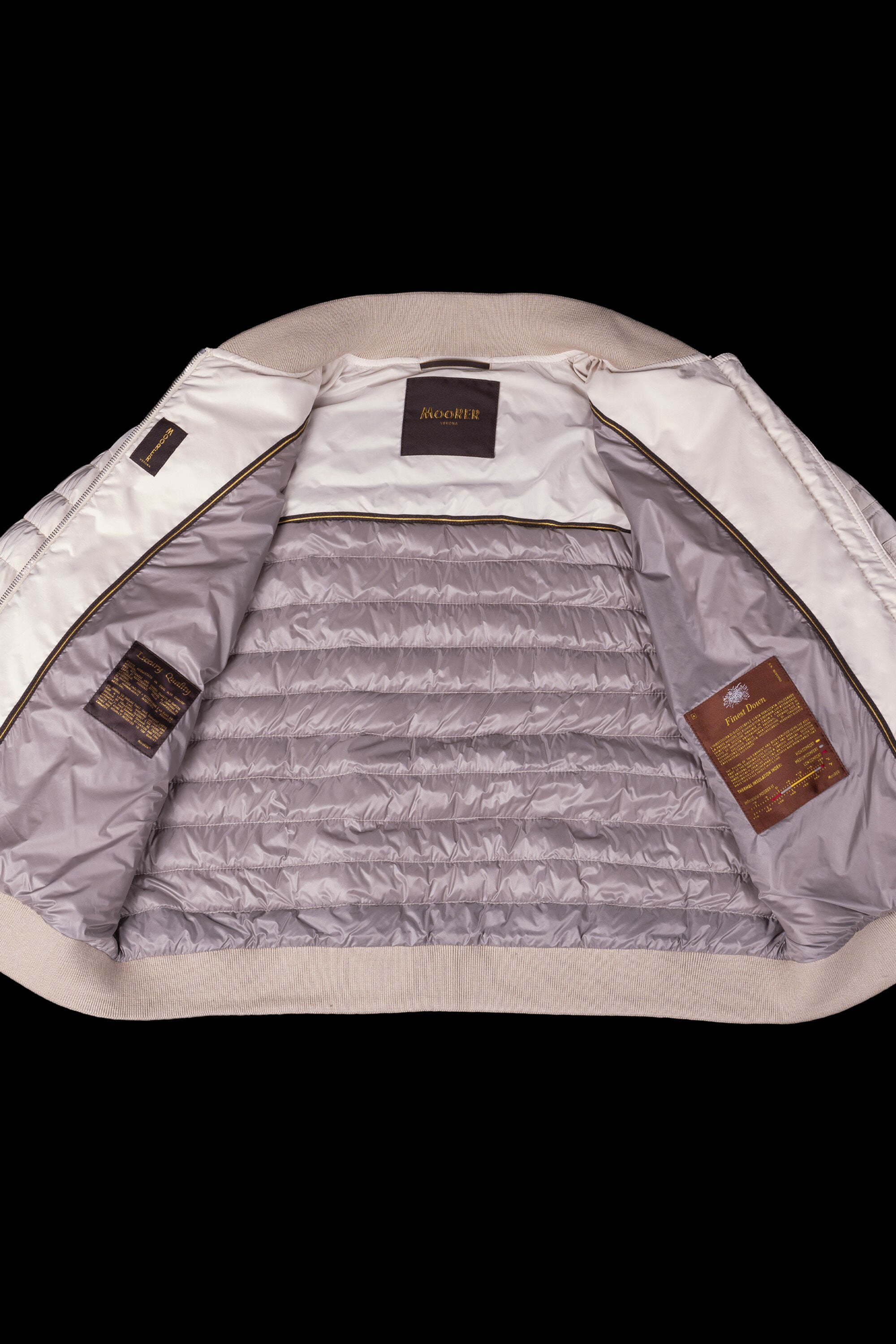 MOORER WOMEN'S STONE QUILTED BOMBER JACKET