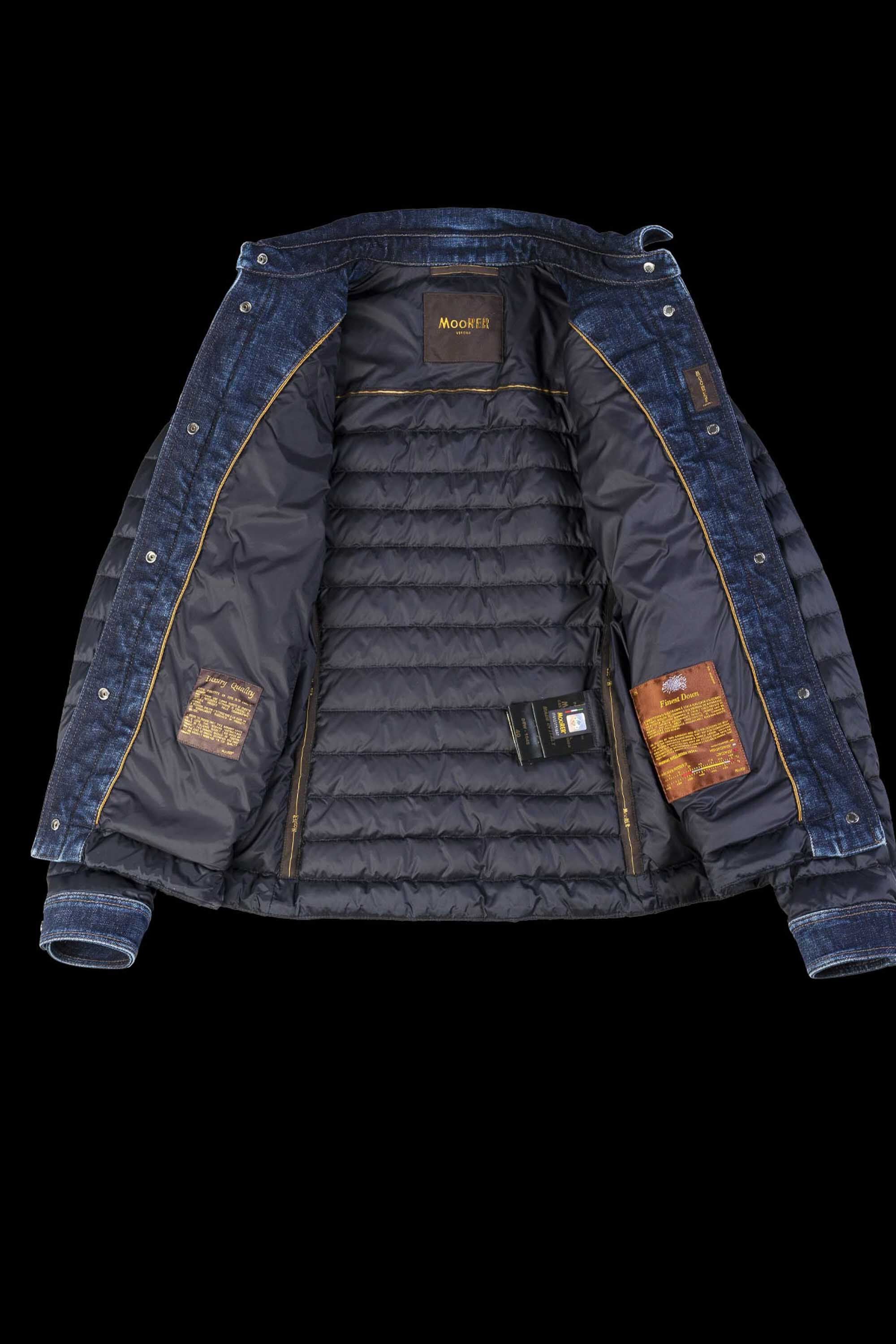 MOORER WOMEN'S BLUE QUILTED DENIM JACKET