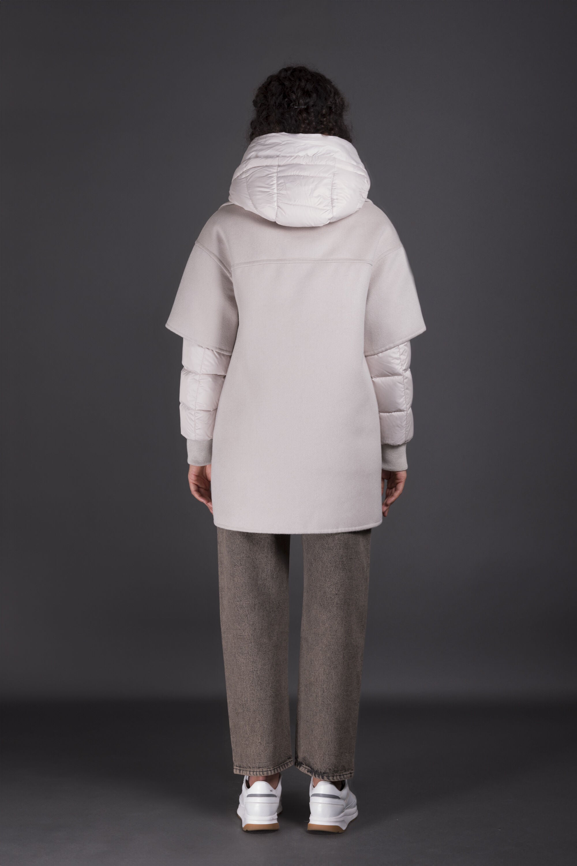 MOORER WOMEN'S MARBLE LAYERED HOODED JACKET