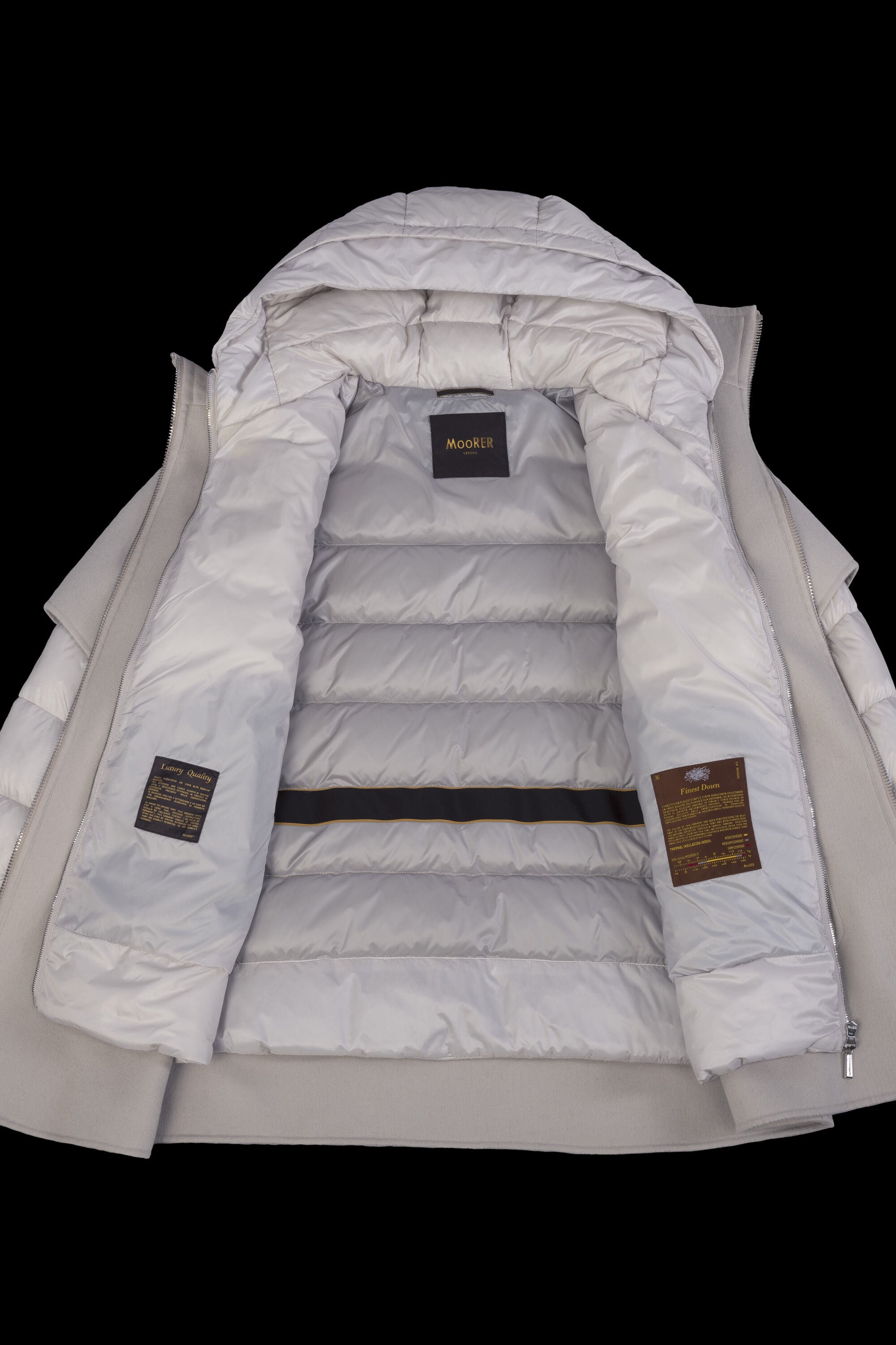 MOORER WOMEN'S MARBLE LAYERED HOODED JACKET
