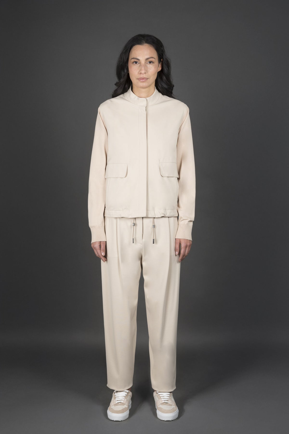 MOORER WOMEN'S BEIGE RELAXED FIT JACKET