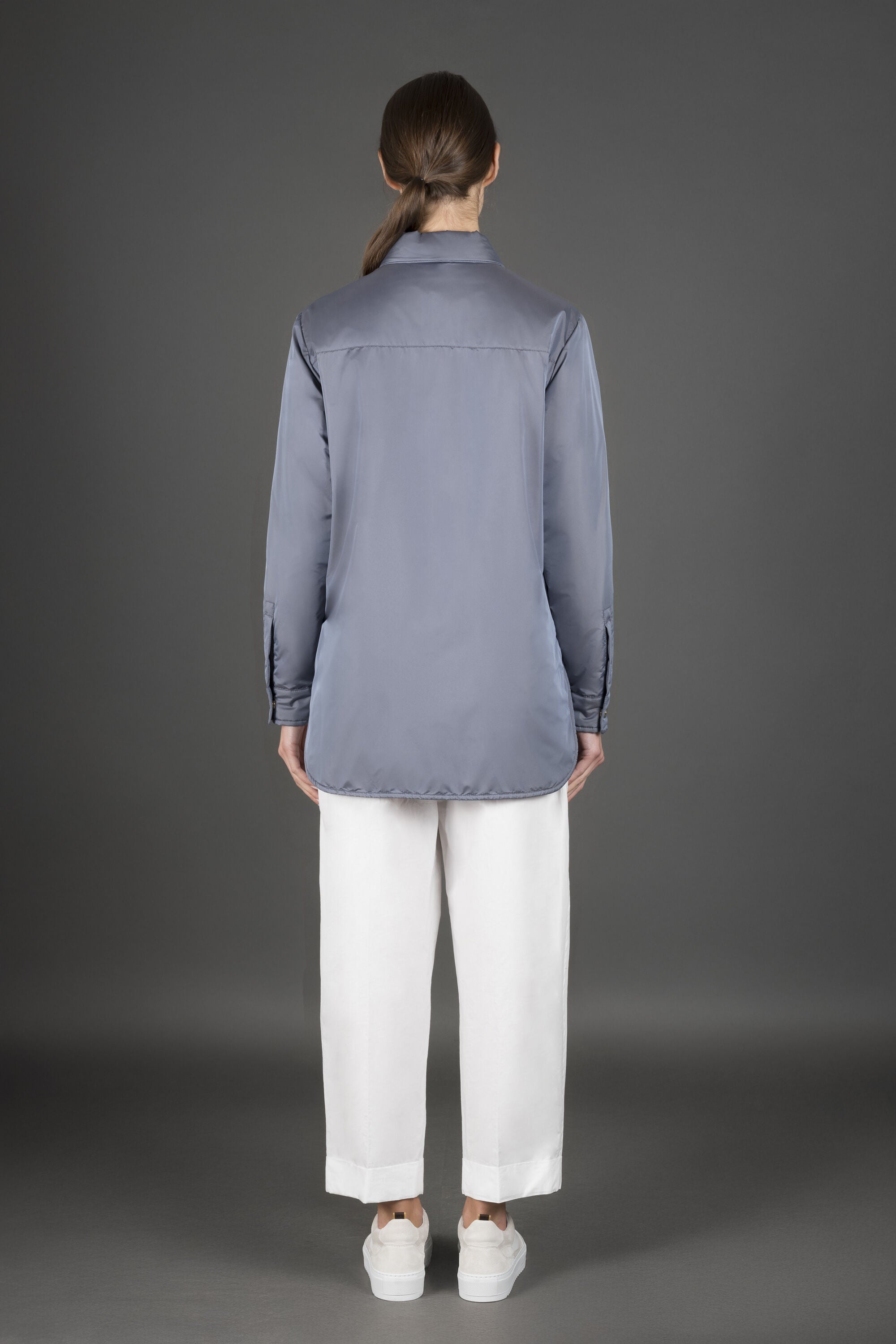 MOORER WOMEN'S SLATE BLUE BUTTON-UP JACKET