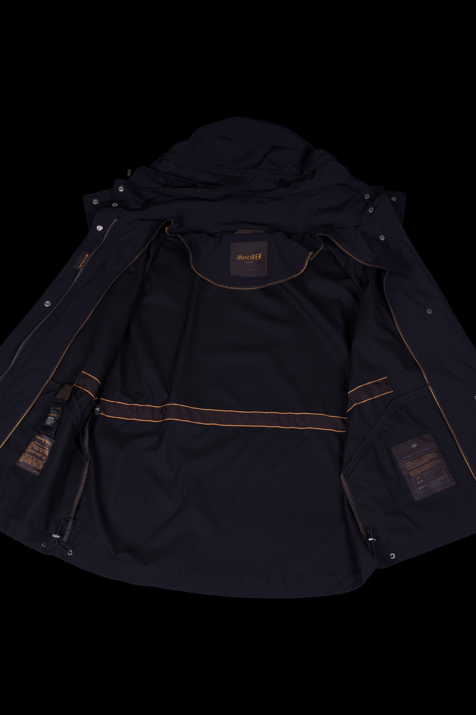 MOORER WOMEN'S DARK BLUE HOODED JACKET