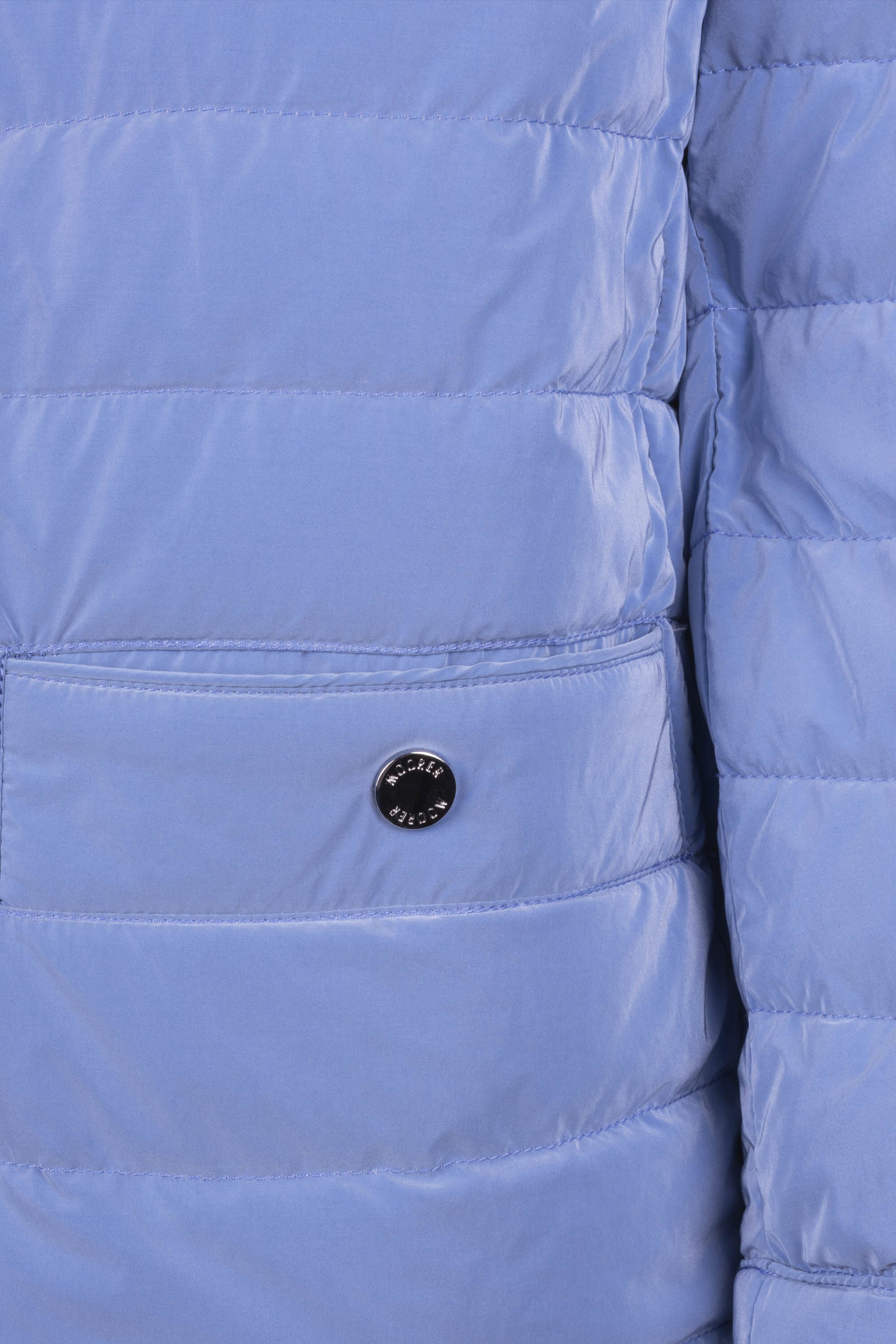 MOORER WOMEN'S LIGHT BLUE PATTERNED PUFFER JACKET