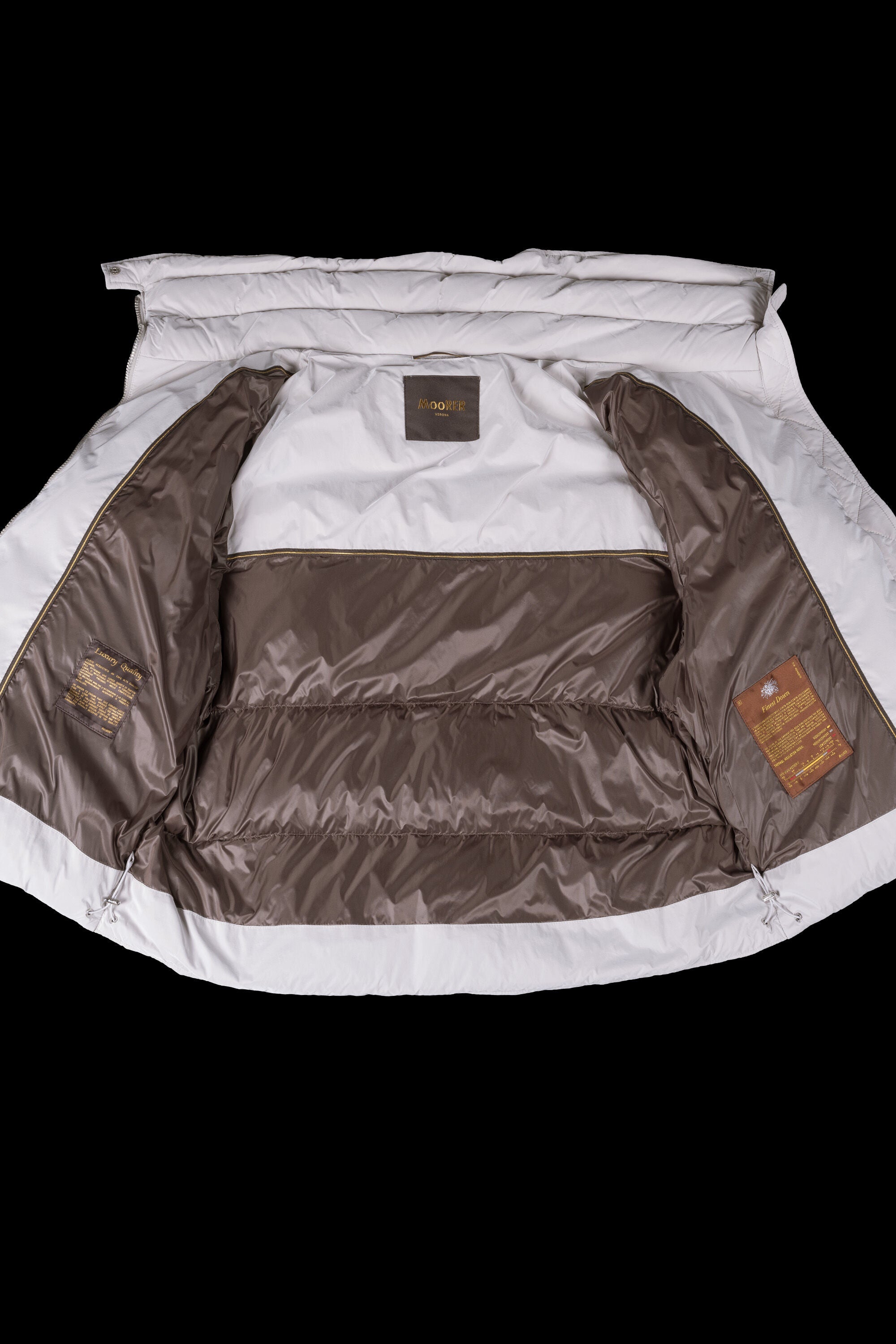 MOORER WOMEN'S LIGHT GREY PUFFER JACKET