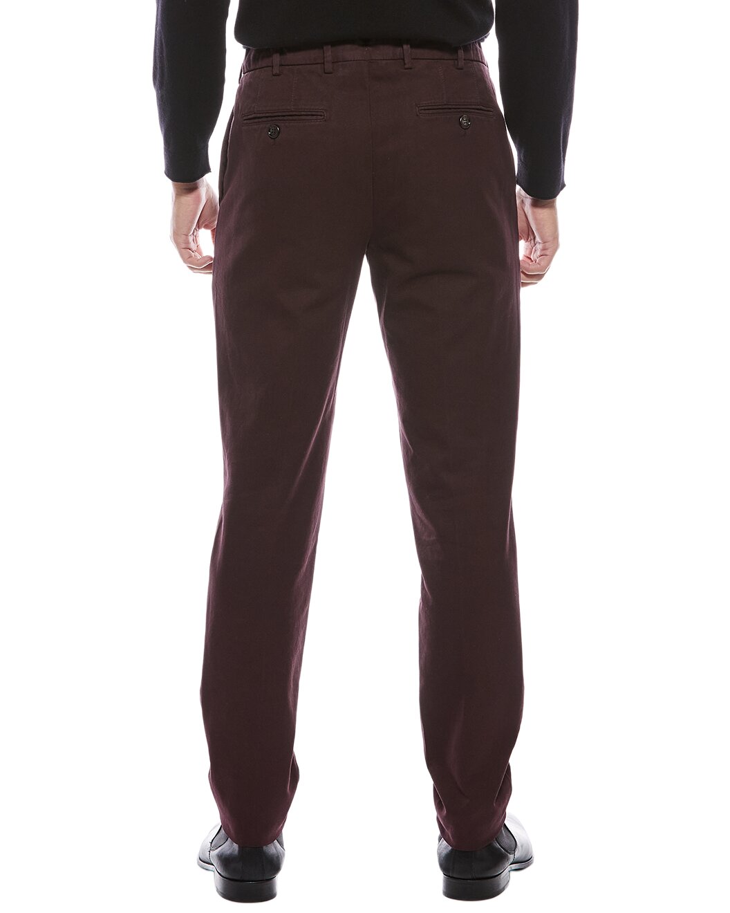 BRUNELLO CUCINELLI MEN'S DARK PURPLE TAILORED TROUSERS