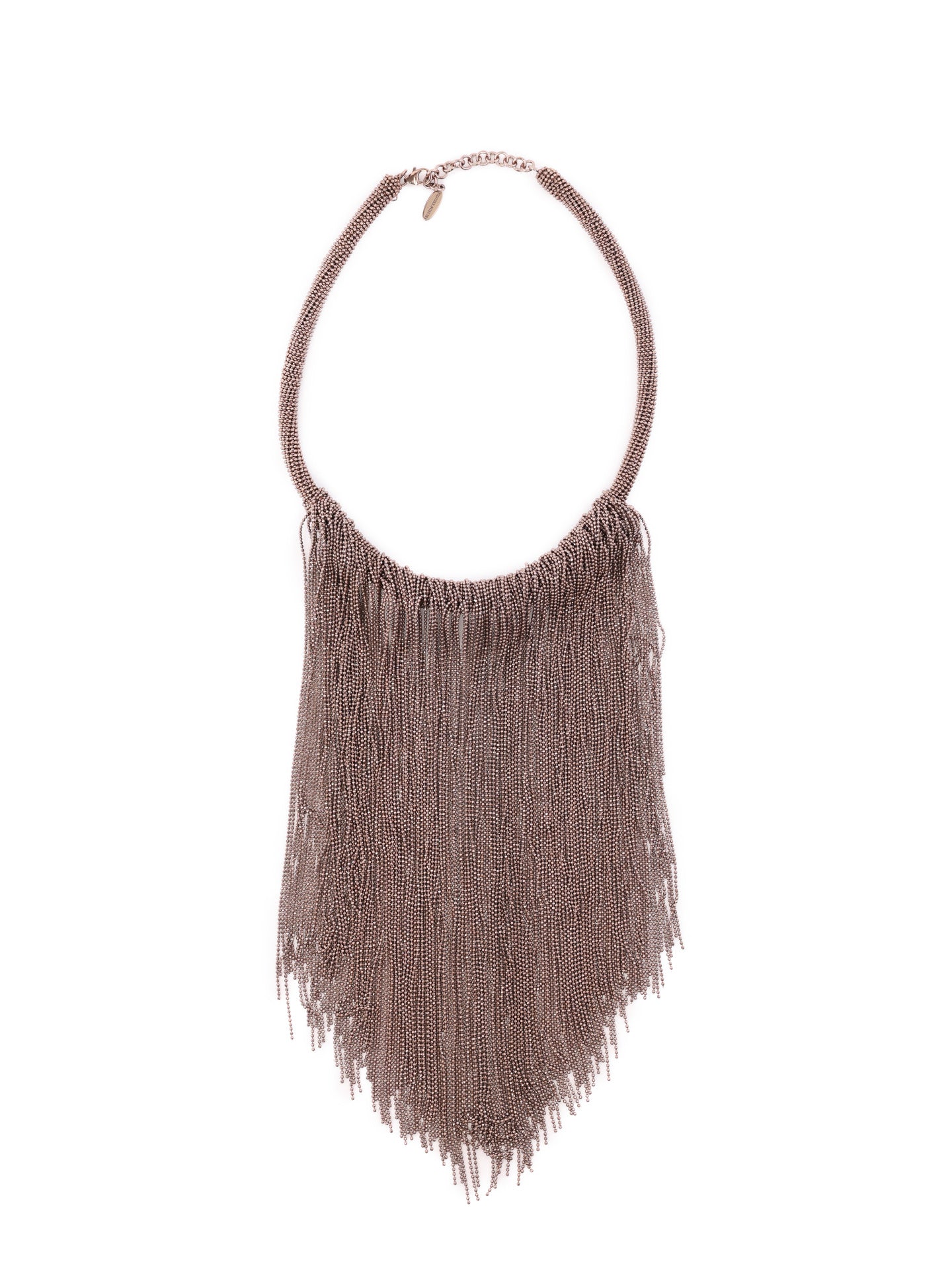 BRUNELLO CUCINELLI WOMEN'S COPPER FRINGE STATEMENT NECKLACE