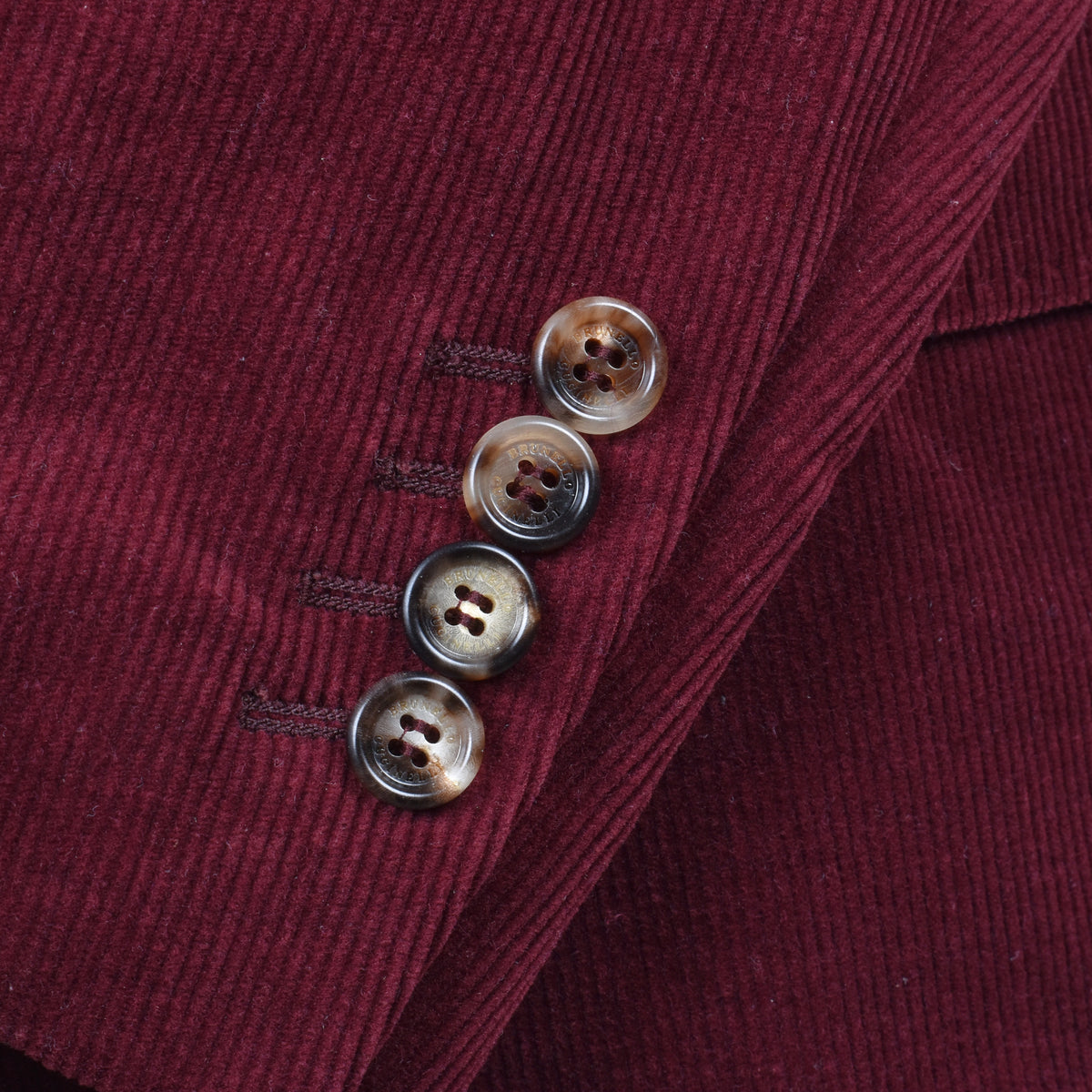 BRUNELLO CUCINELLI MEN'S BURGUNDY WOOL CASHMERE BLAZER