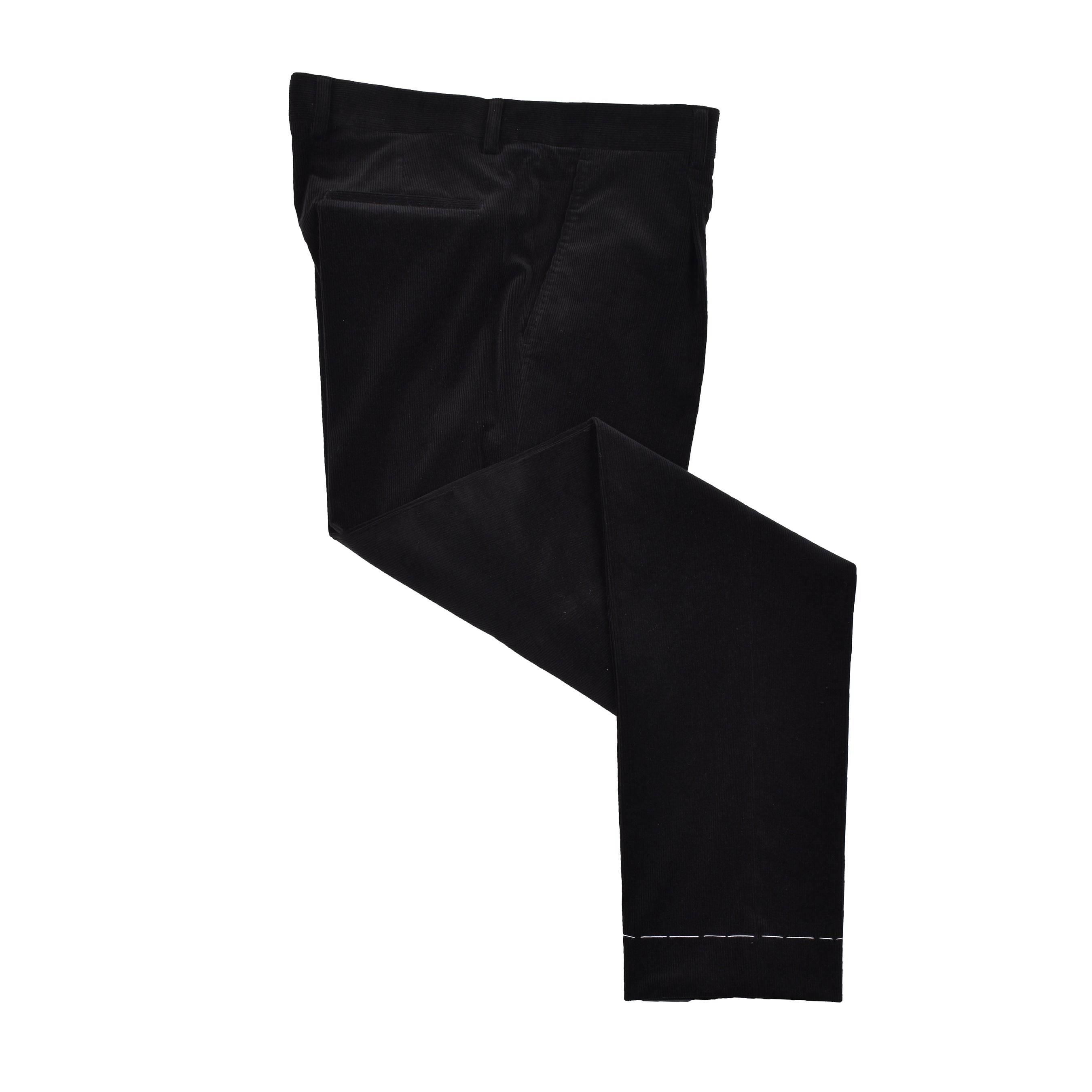 BRUNELLO CUCINELLI MEN'S JET BLACK CORDUROY DOUBLE-BREASTED SUIT