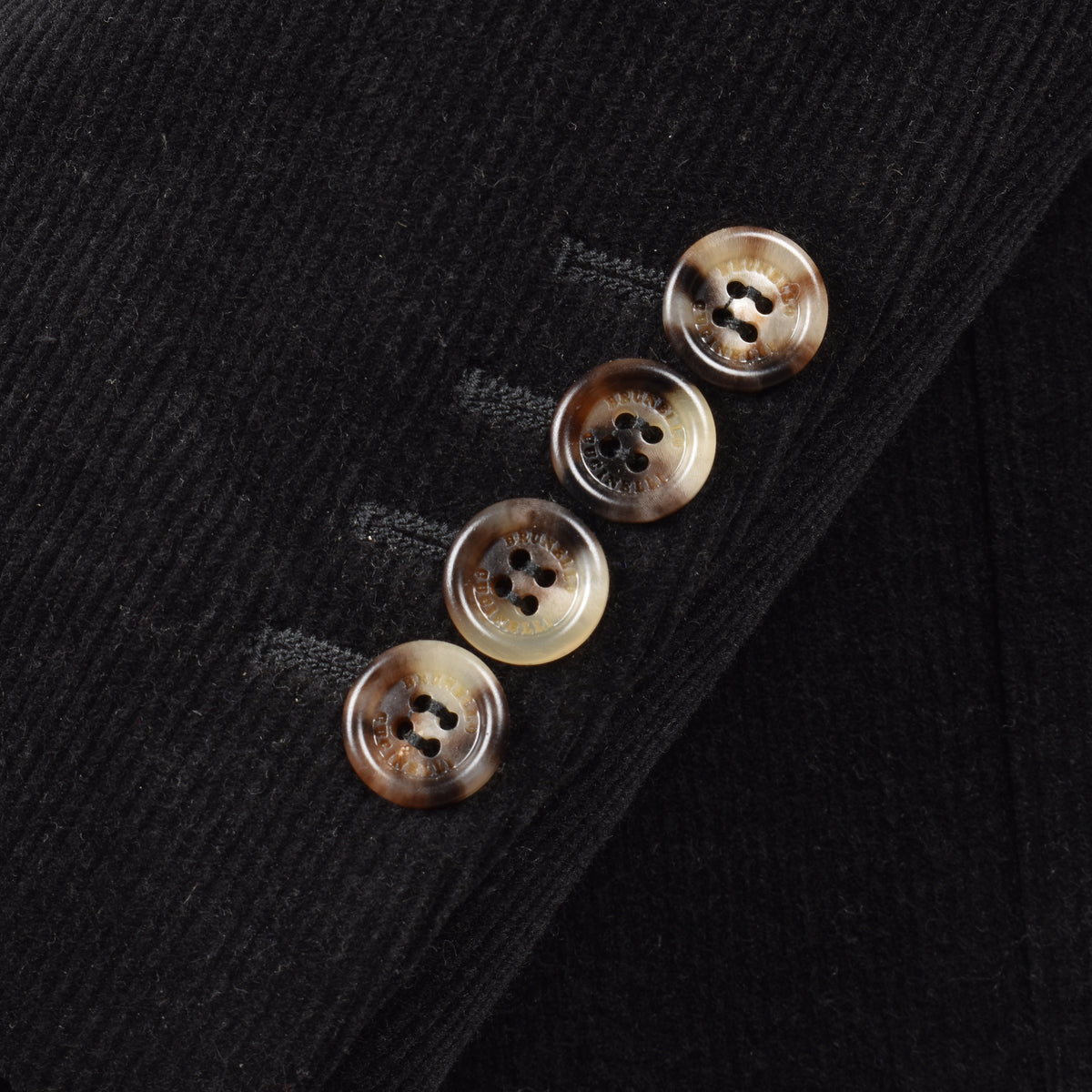 BRUNELLO CUCINELLI MEN'S BLACK WOOL DOUBLE BREASTED SUIT