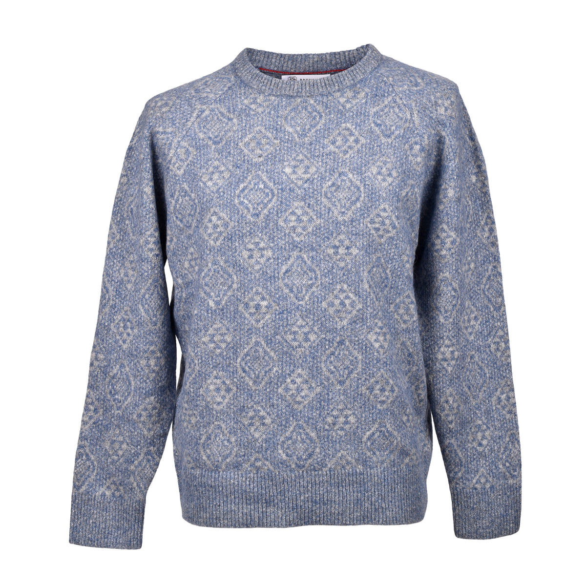 BRUNELLO CUCINELLI MEN'S LIGHT BLUE WOOL SWEATER