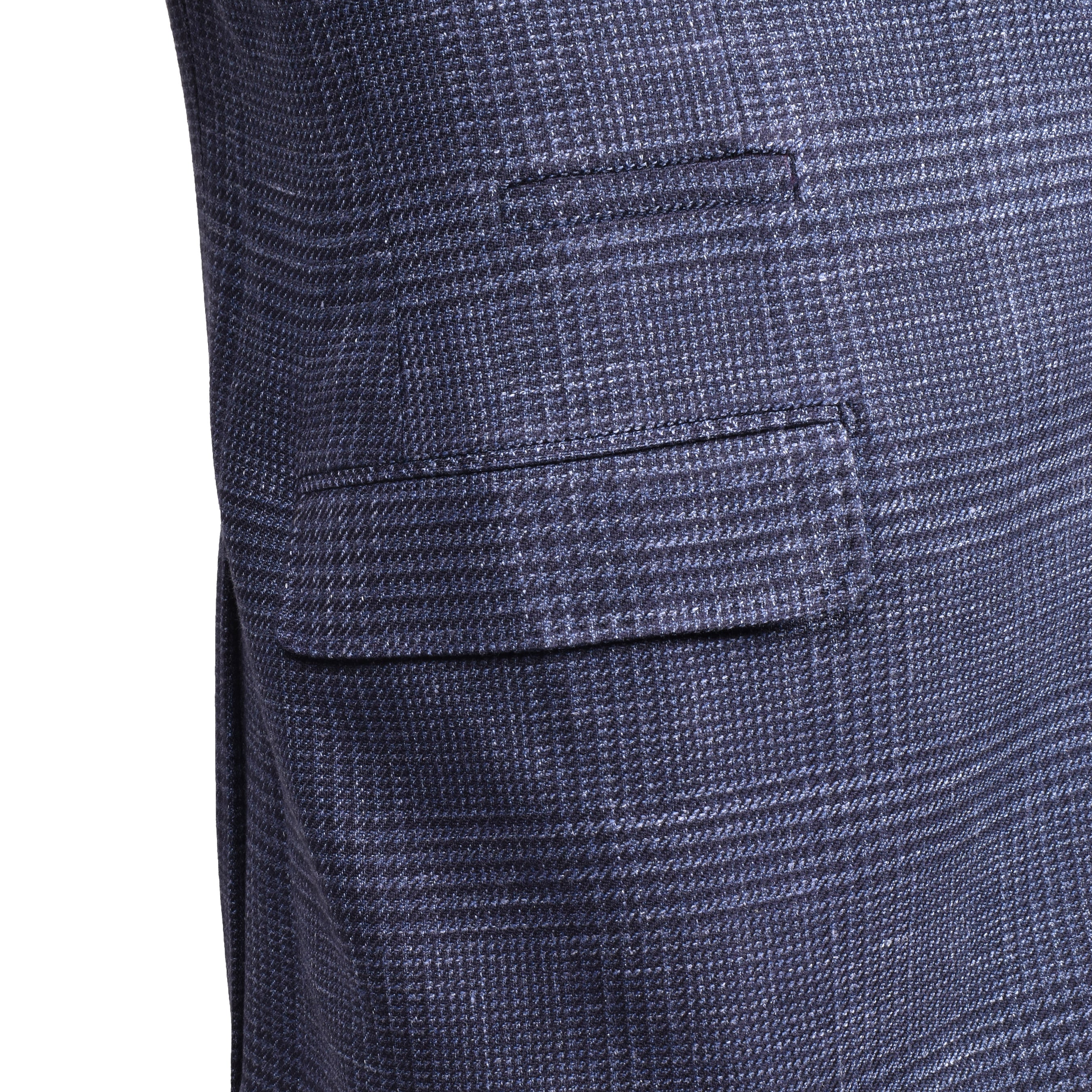 BRUNELLO CUCINELLI MEN'S BLUE WOOL BLEND PLAID BLAZER