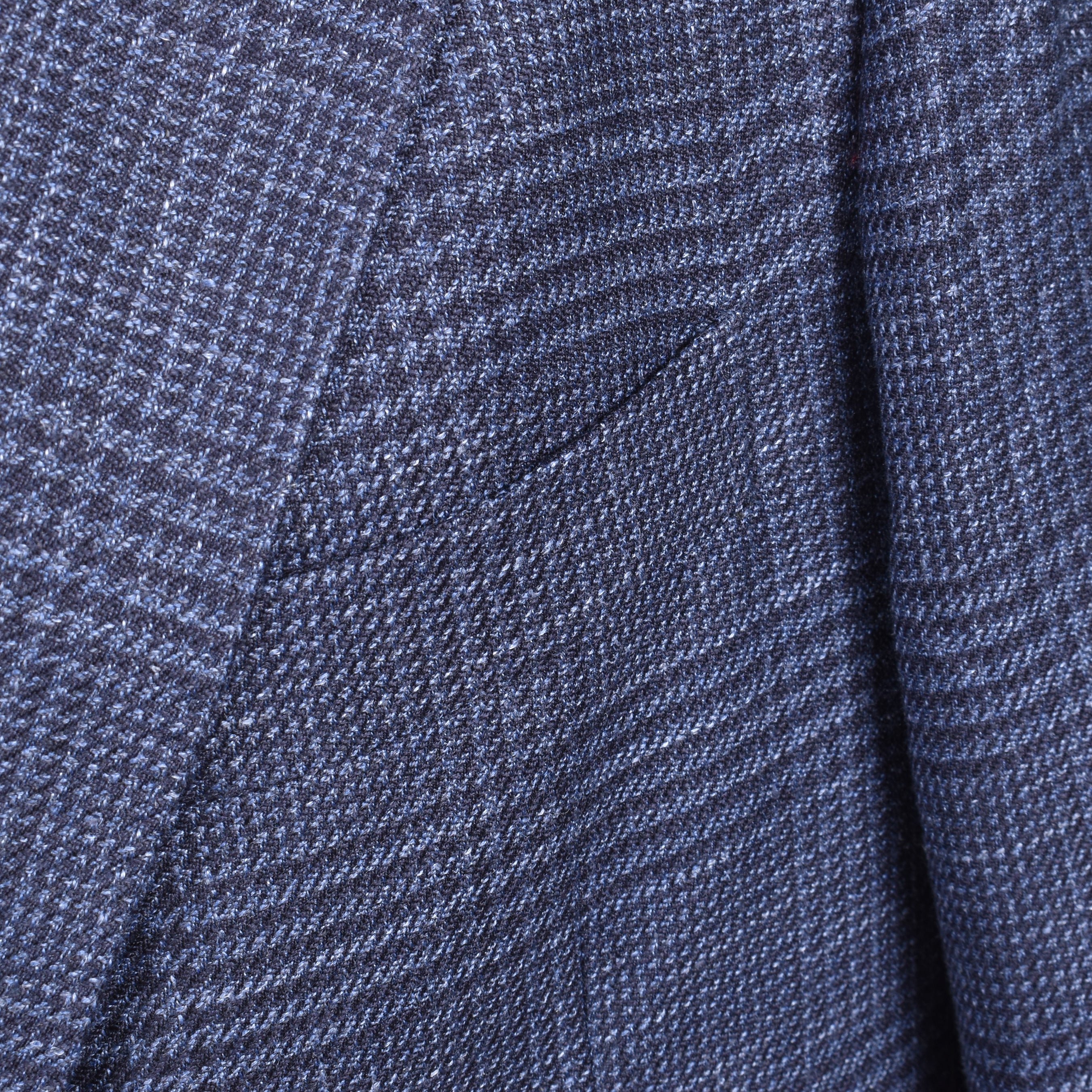 BRUNELLO CUCINELLI MEN'S BLUE WOOL BLEND PLAID BLAZER