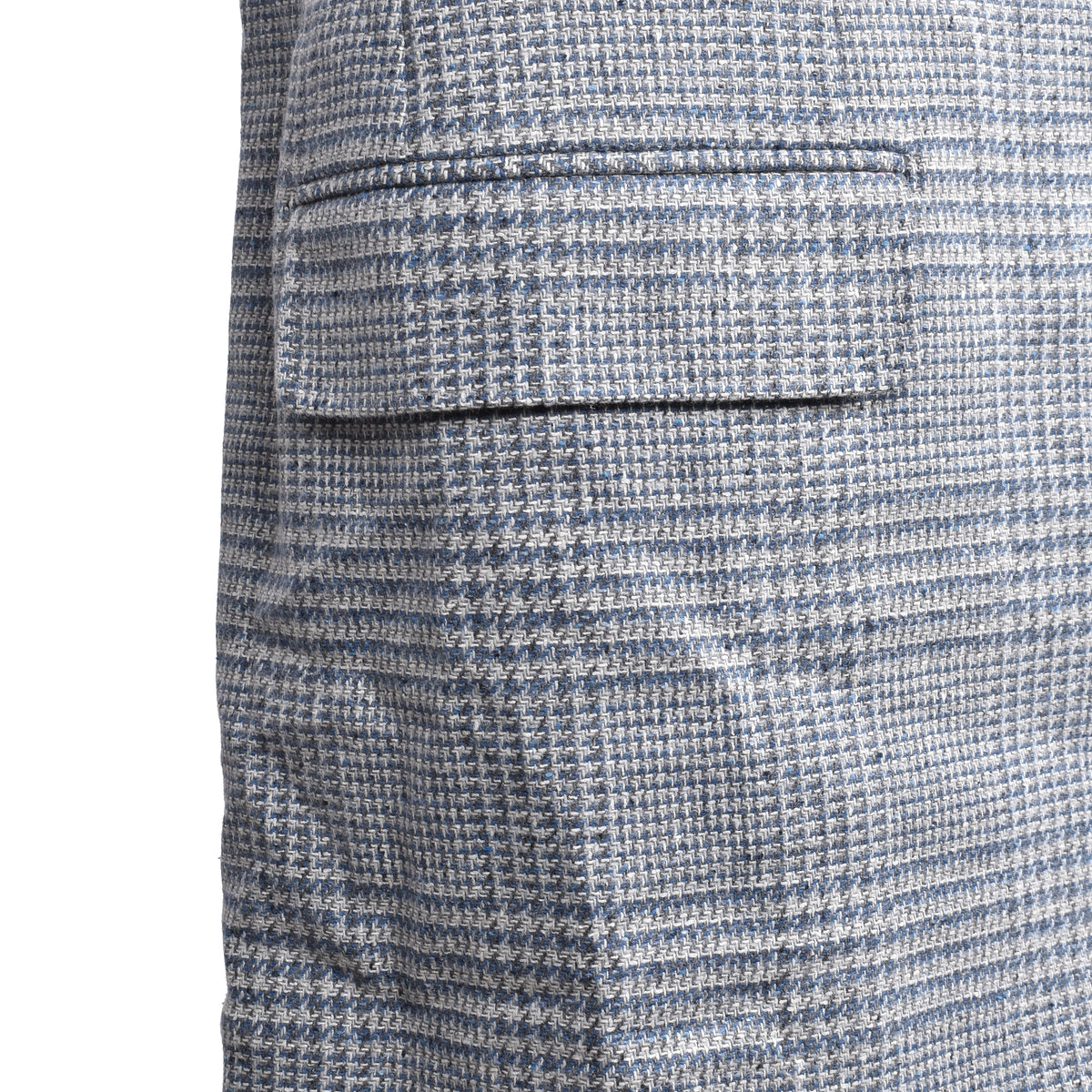 BRUNELLO CUCINELLI MEN'S LIGHT GREY WOOL SILK SUIT