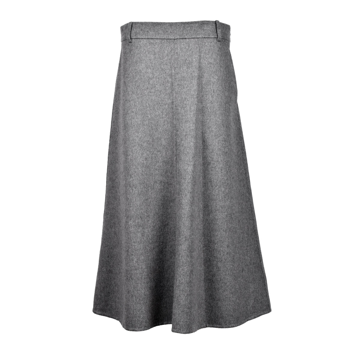 BRUNELLO CUCINELLI WOMEN'S GREY WOOL MIDI SKIRT