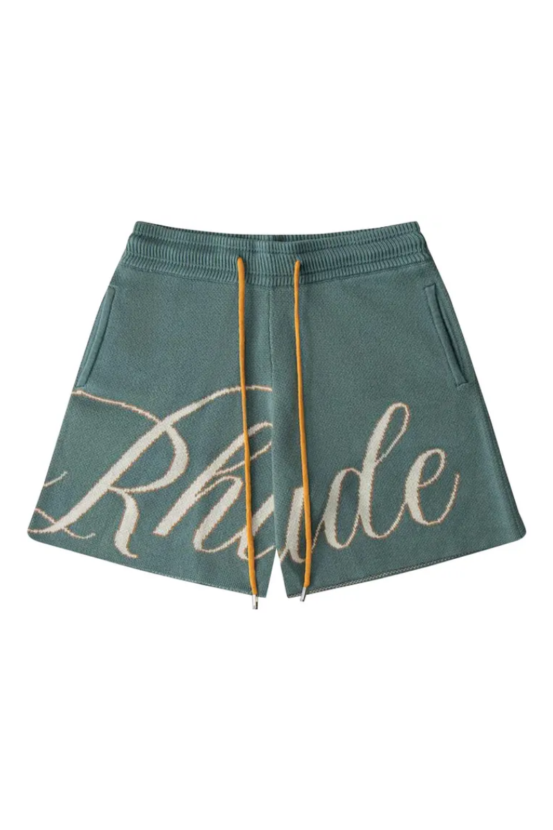 Rhude Script Logo Knit Short lvory/Sage
