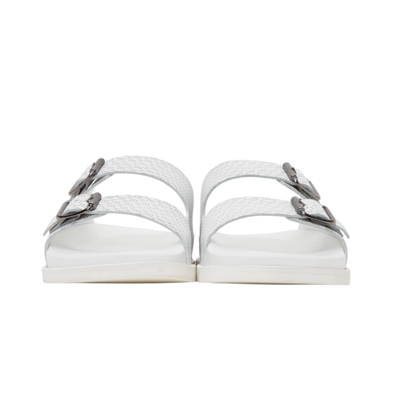 Mens | BOSS Cliff Logo Buckle Sandal White