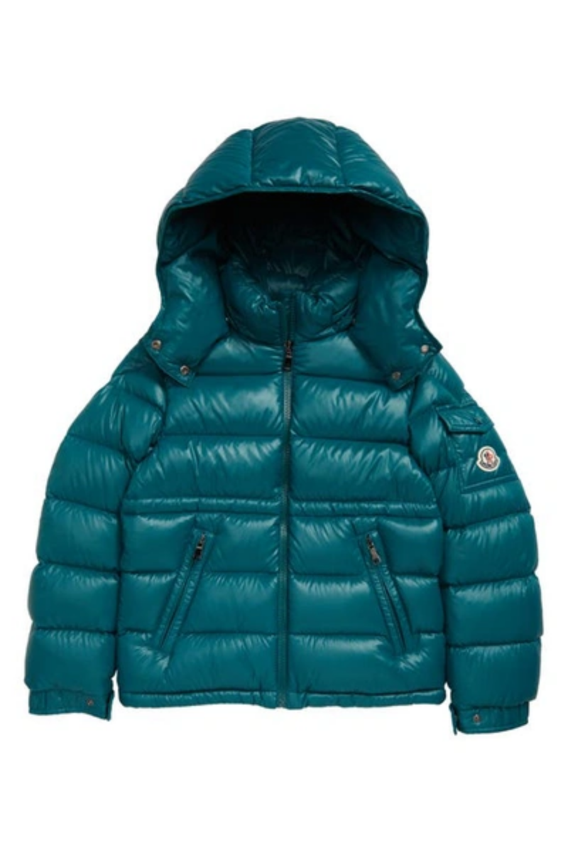 Moncler Kids MAIRE GIUBBOTTO Teal Down Puffer Jacket