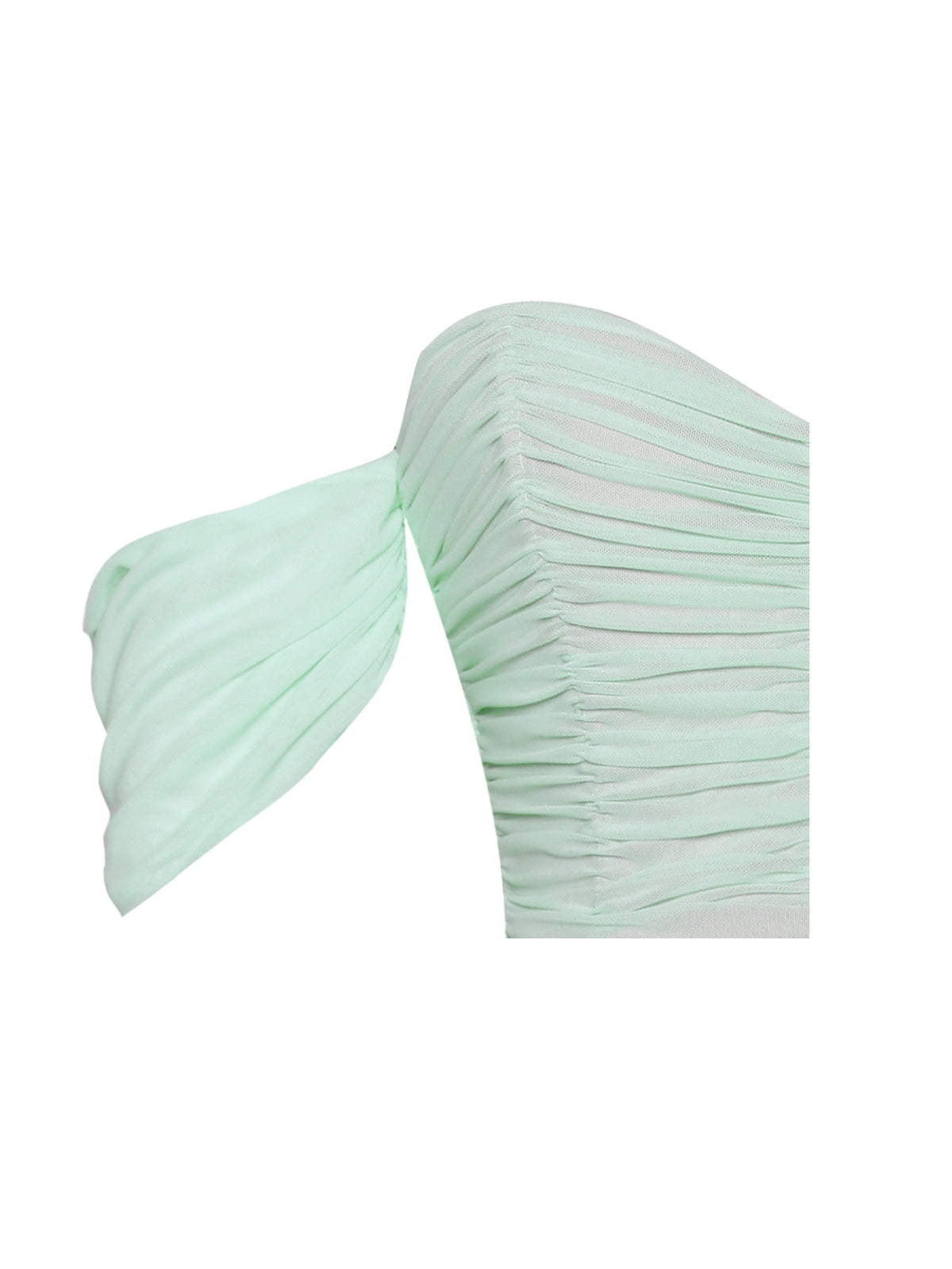 Quenby Mint Off Shoulder Mesh Maxi Dress (Archive Sale)