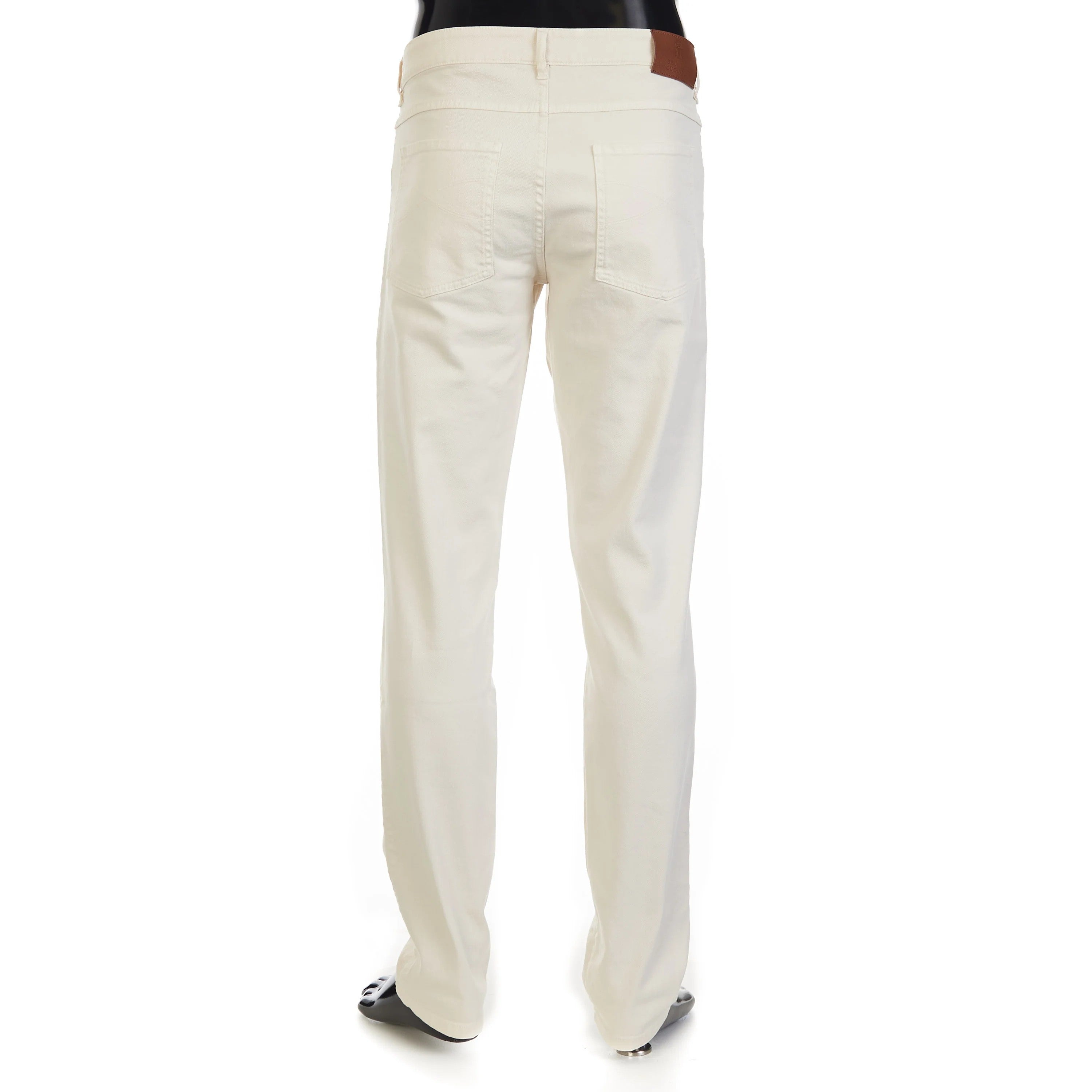 BRUNELLO CUCINELLI MEN'S CREAM SLIM FIT TROUSERS