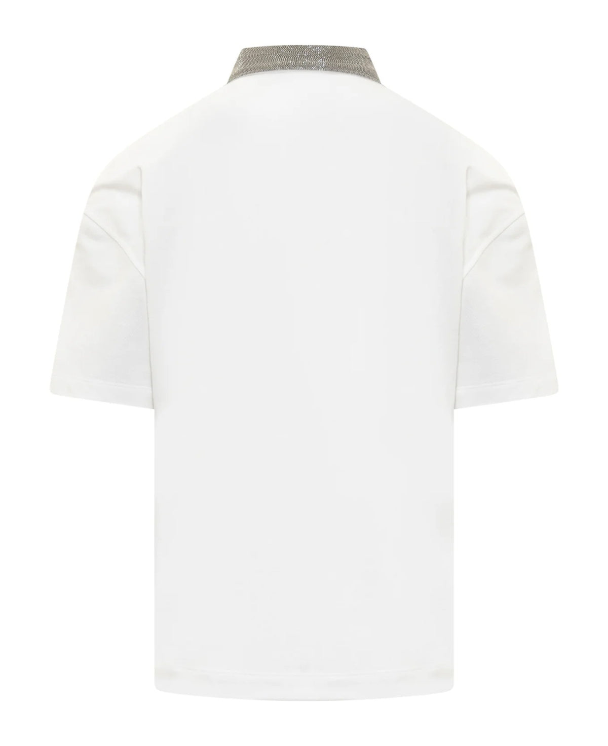 BRUNELLO CUCINELLI WOMEN'S WHITE EMBELLISHED COLLAR SHIRT