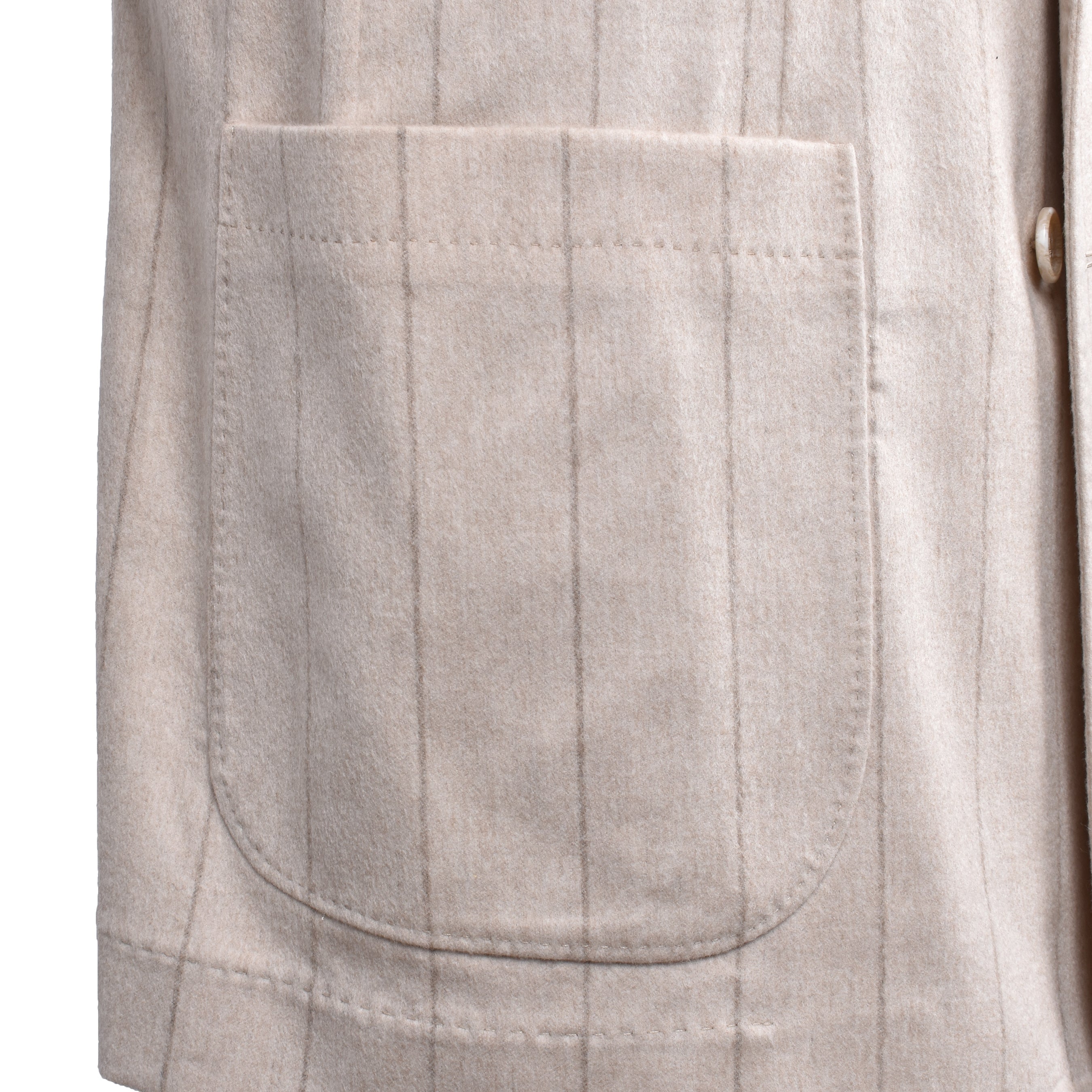 BRUNELLO CUCINELLI MEN'S SAND WOOL DOUBLE BREASTED SUIT