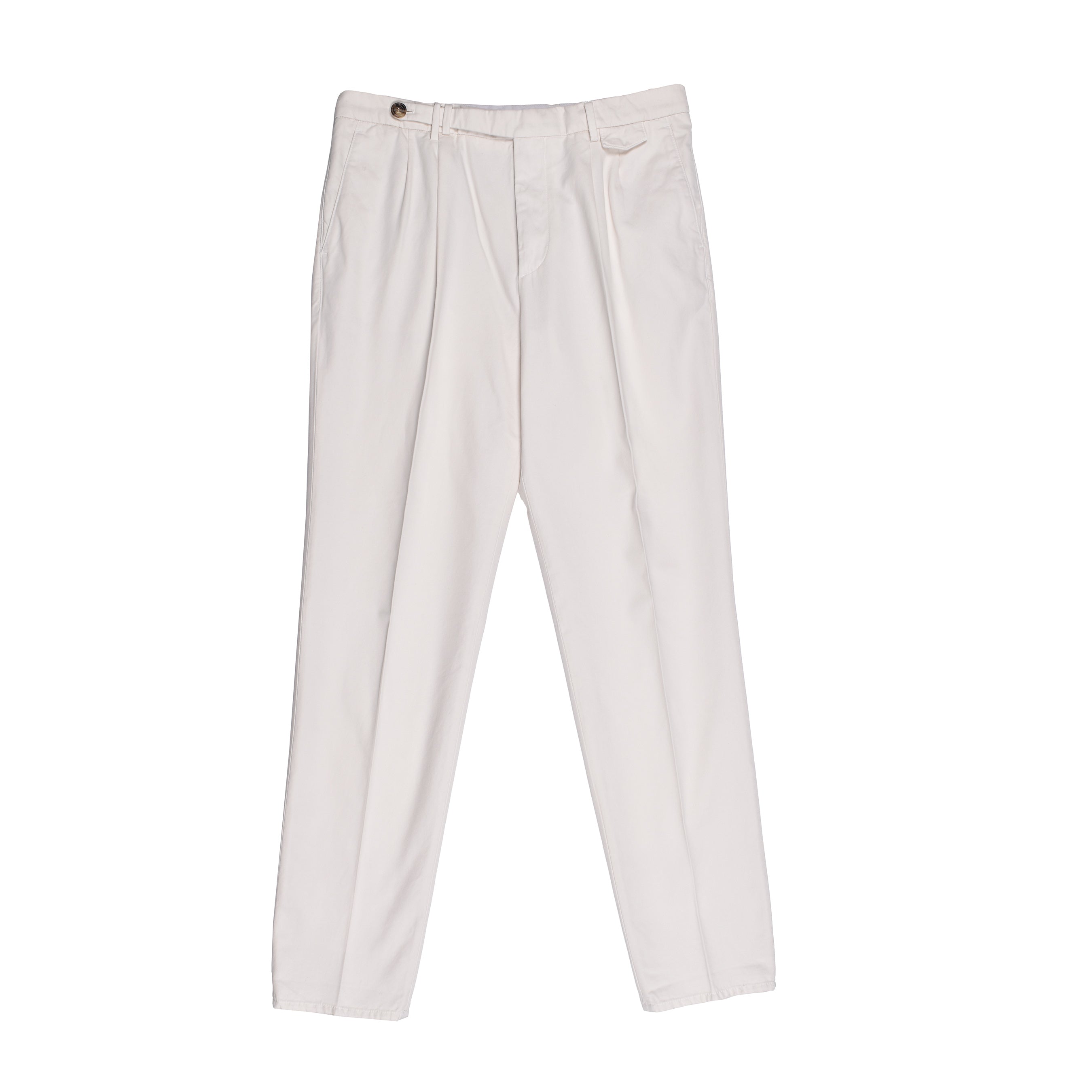 BRUNELLO CUCINELLI MEN'S OFF WHITE TAILORED TROUSERS