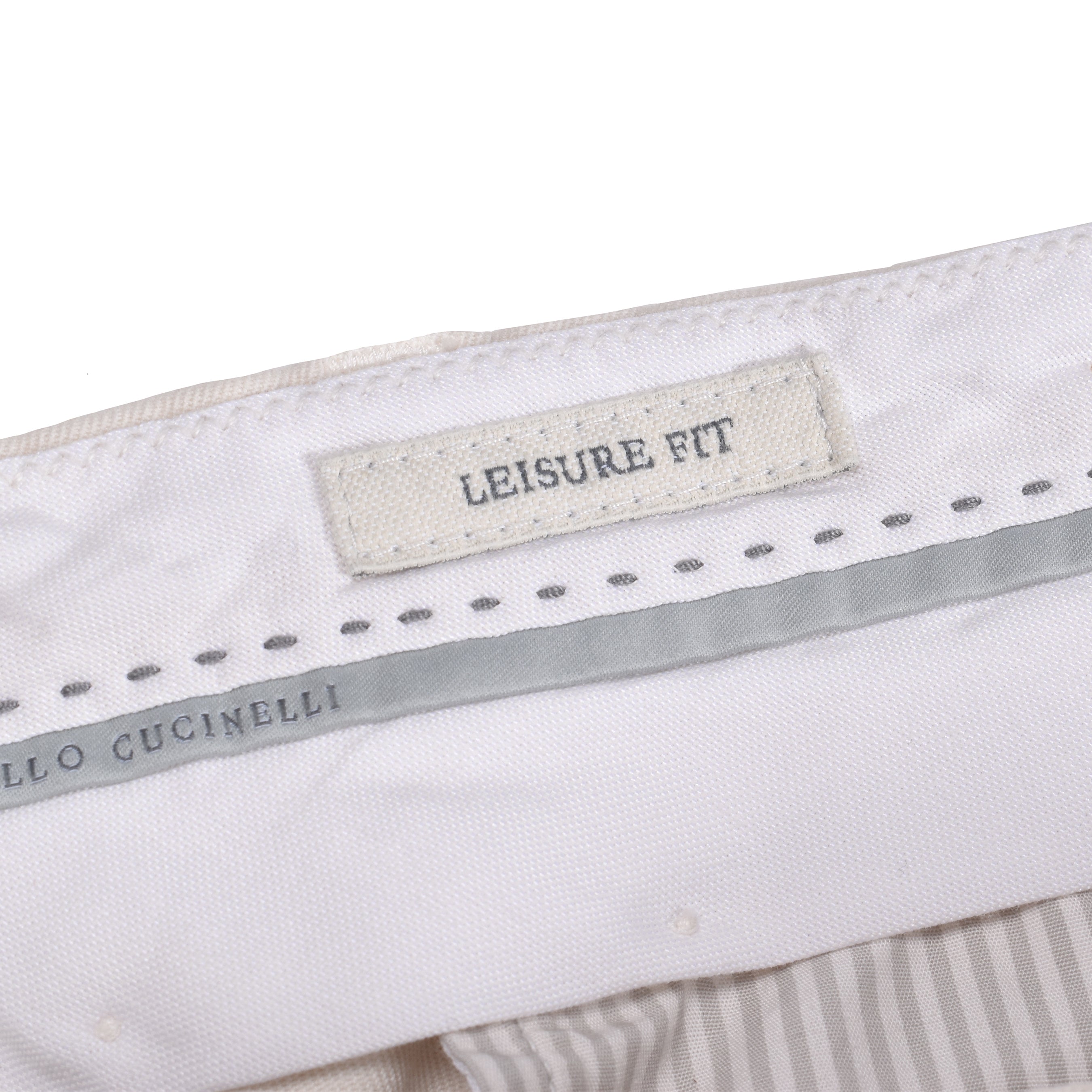 BRUNELLO CUCINELLI MEN'S OFF WHITE TAILORED TROUSERS