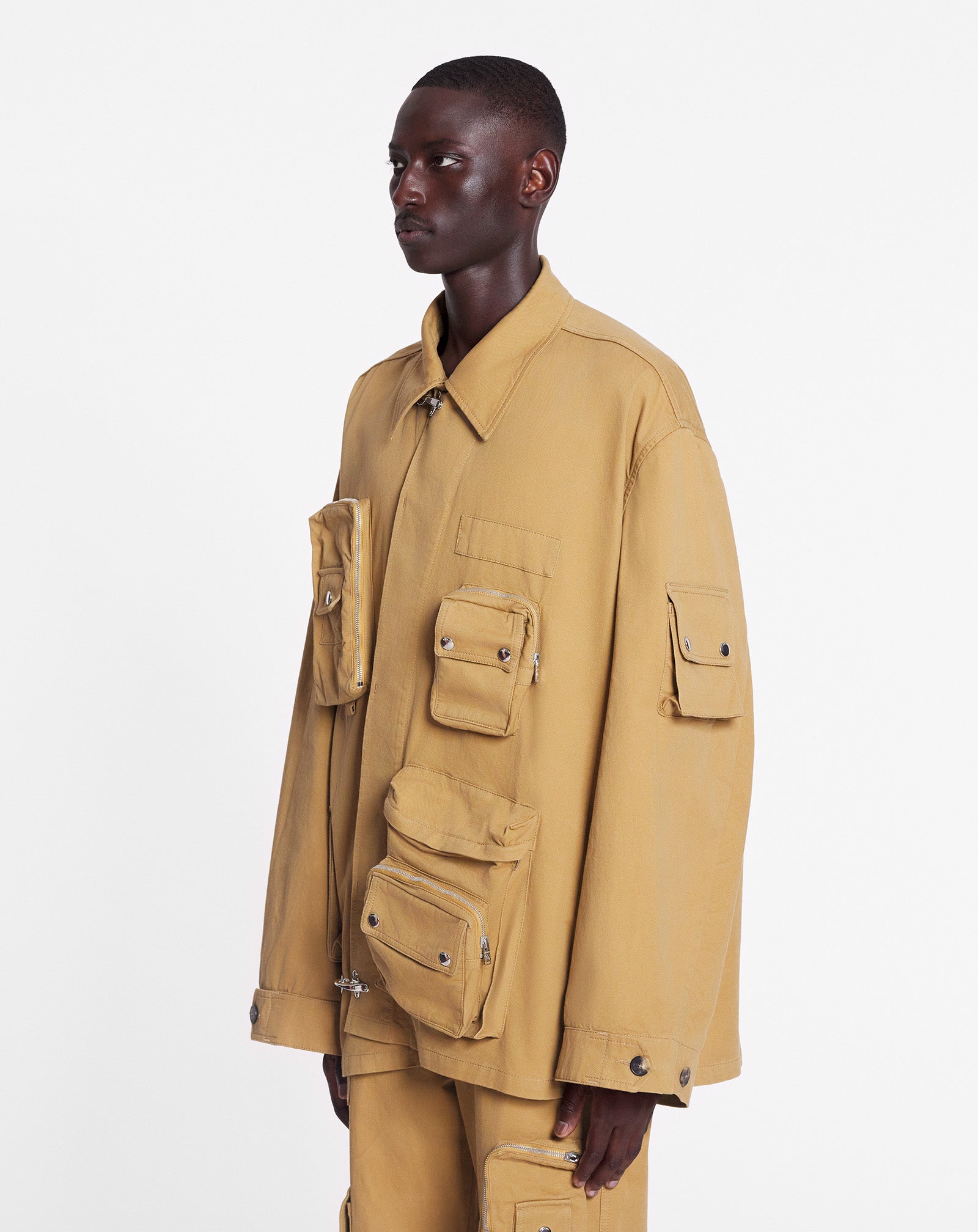LANVIN MEN'S SABLE COTTON UTILITY JACKET