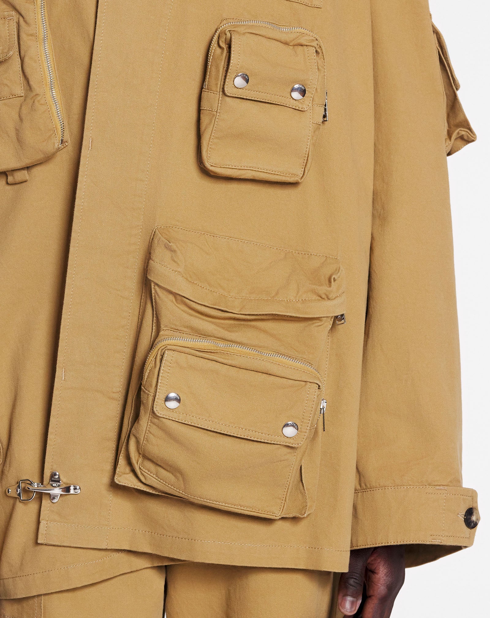 LANVIN MEN'S SABLE COTTON UTILITY JACKET