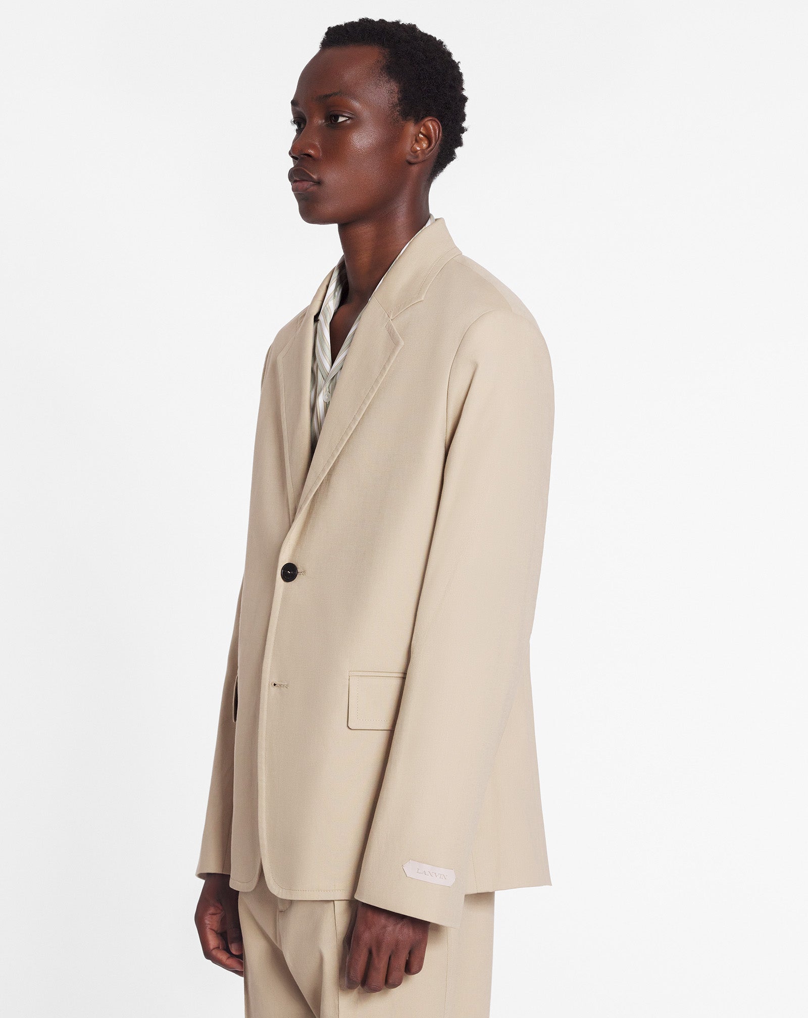 LANVIN MEN'S SABLE DECONSTRUCTED SINGLE-BREASTED JACKET