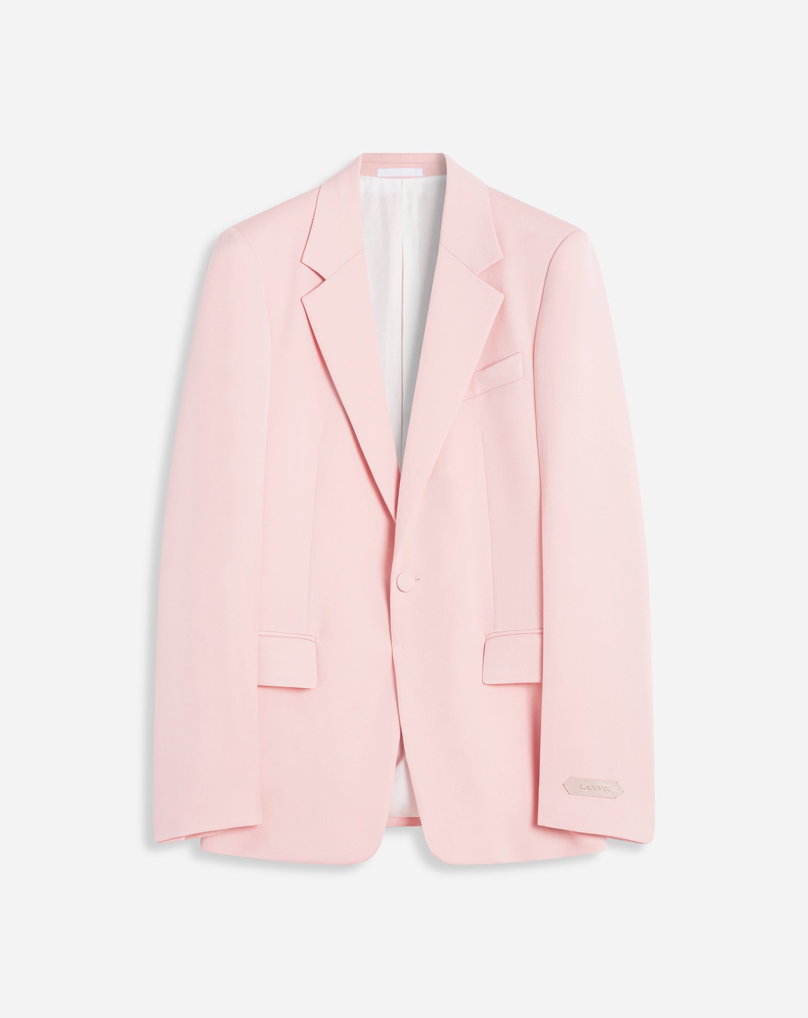 LANVIN MEN'S ROSÉ WOOL SINGLE-BREASTED JACKET