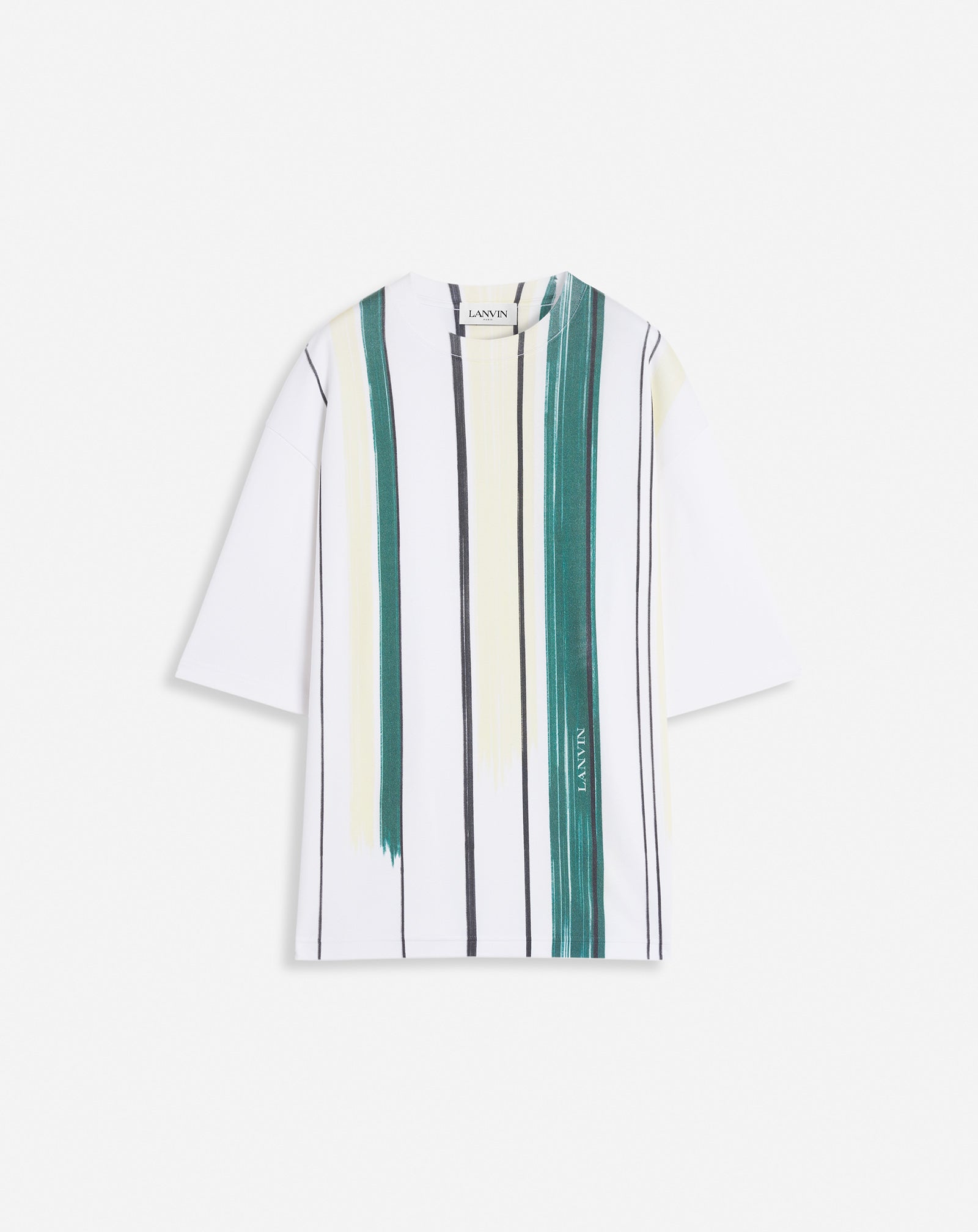 LANVIN MEN'S WHITE PRINTED OVERSIZED T-SHIRT
