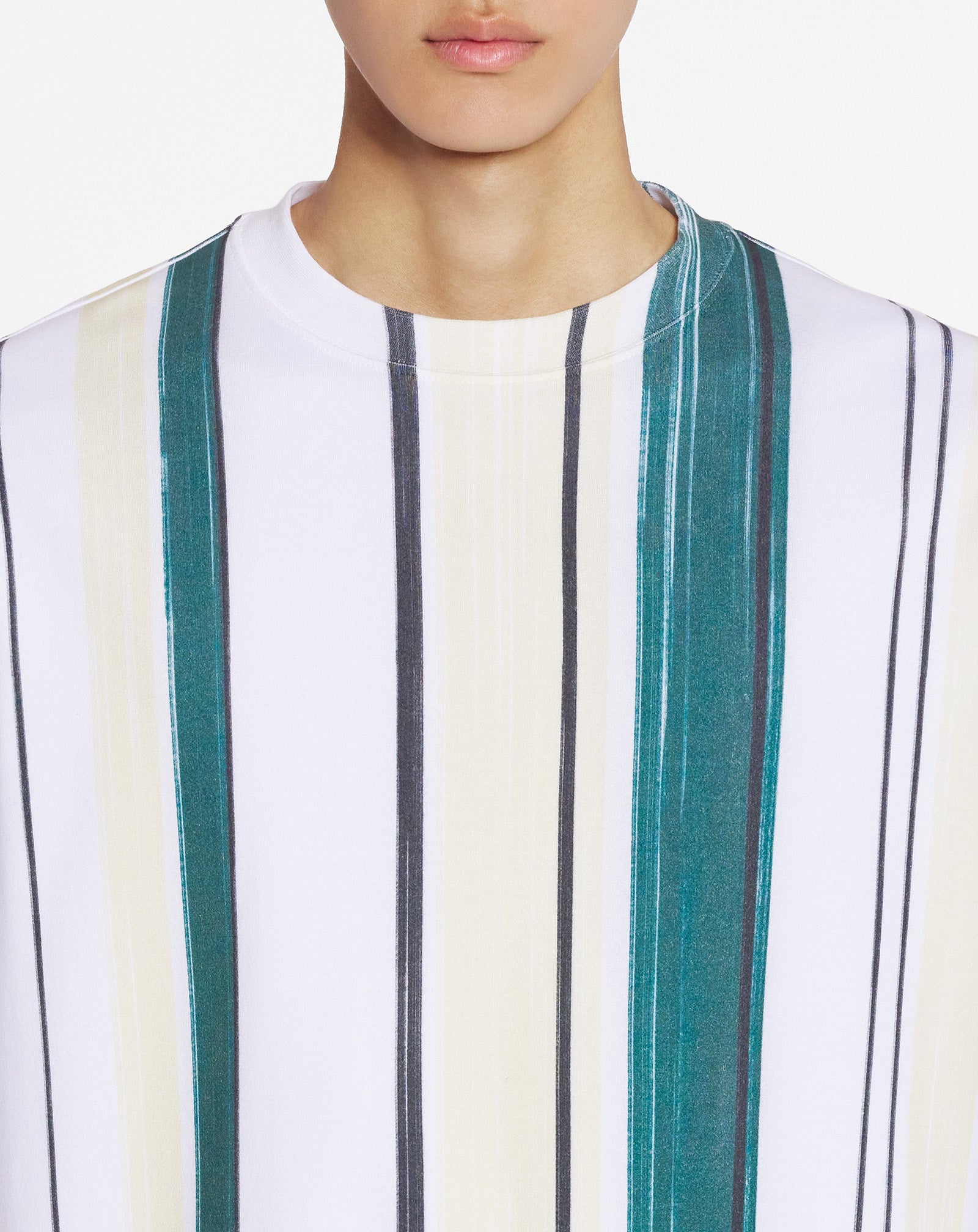 LANVIN MEN'S WHITE PRINTED OVERSIZED T-SHIRT