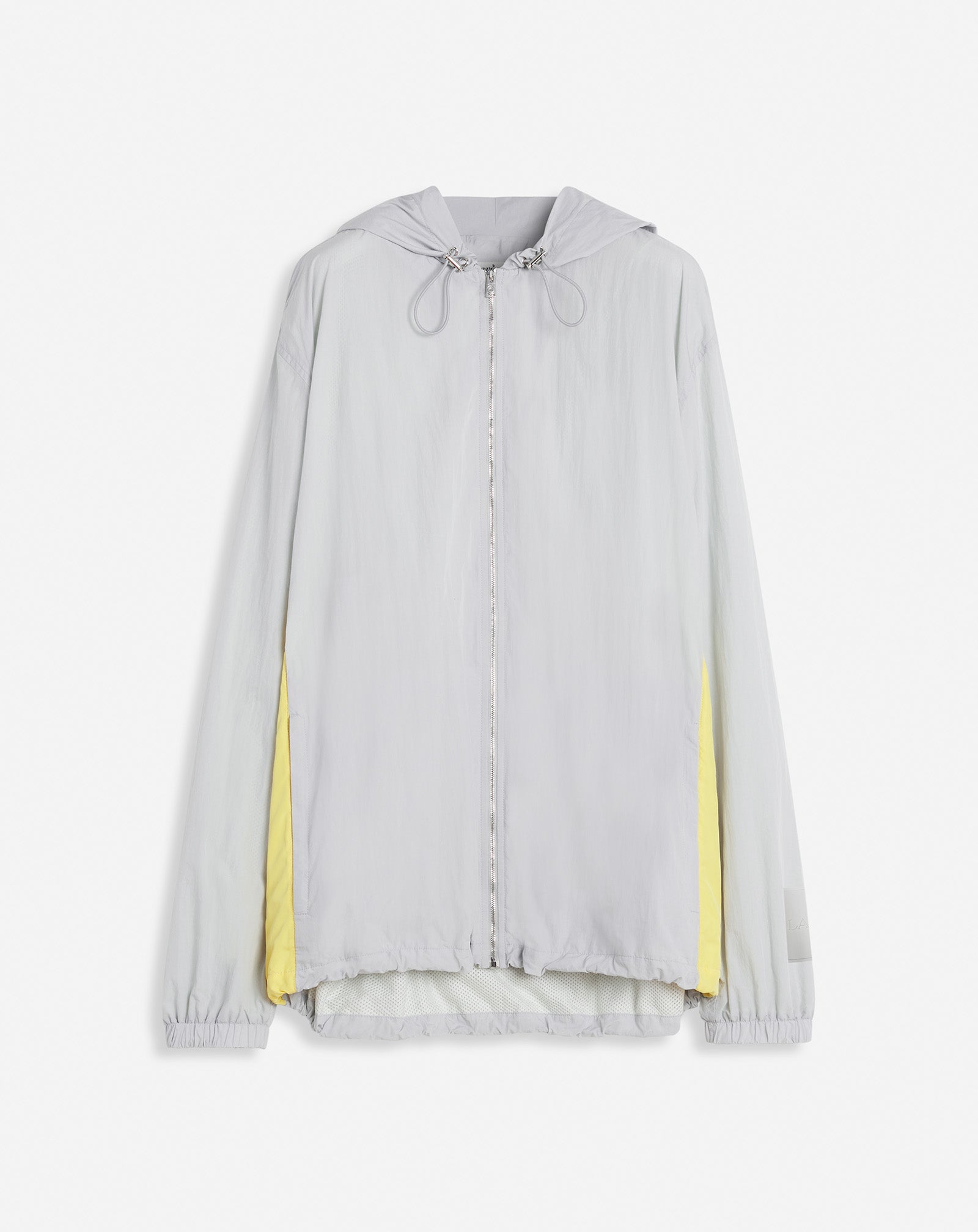 LANVIN UNISEX'S GRAY ZIPPED NYLON HOODIE WITH HOOD