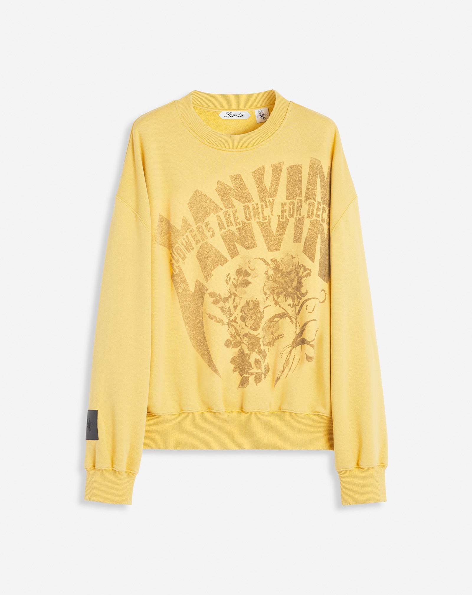 LANVIN UNISEX'S YELLOW PRINTED COTTON SWEATSHIRT