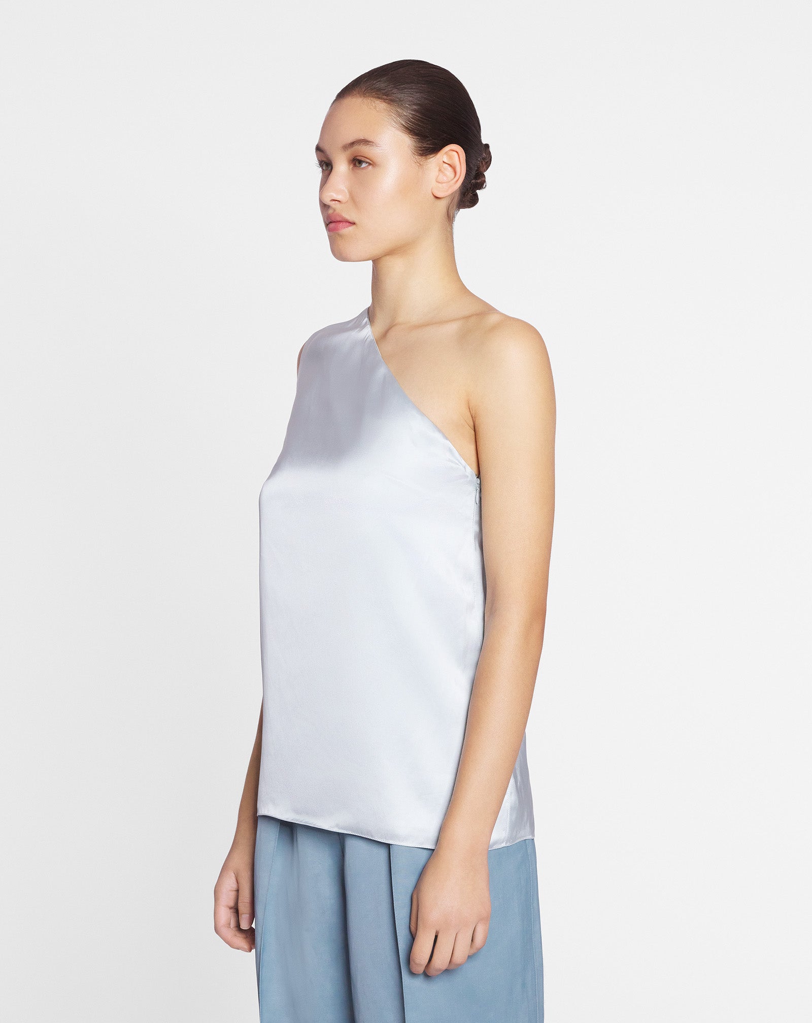 LANVIN WOMEN'S AZUR ASYMMETRIC TOP WITH RIBBON DETAIL